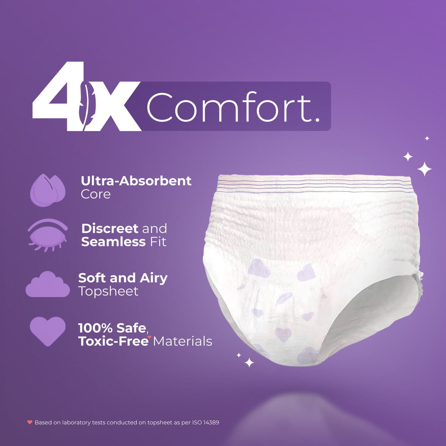 Image of Nua Comfort Disposable Period Panties M-L | Ultra-Absorbent Sanitary Pad