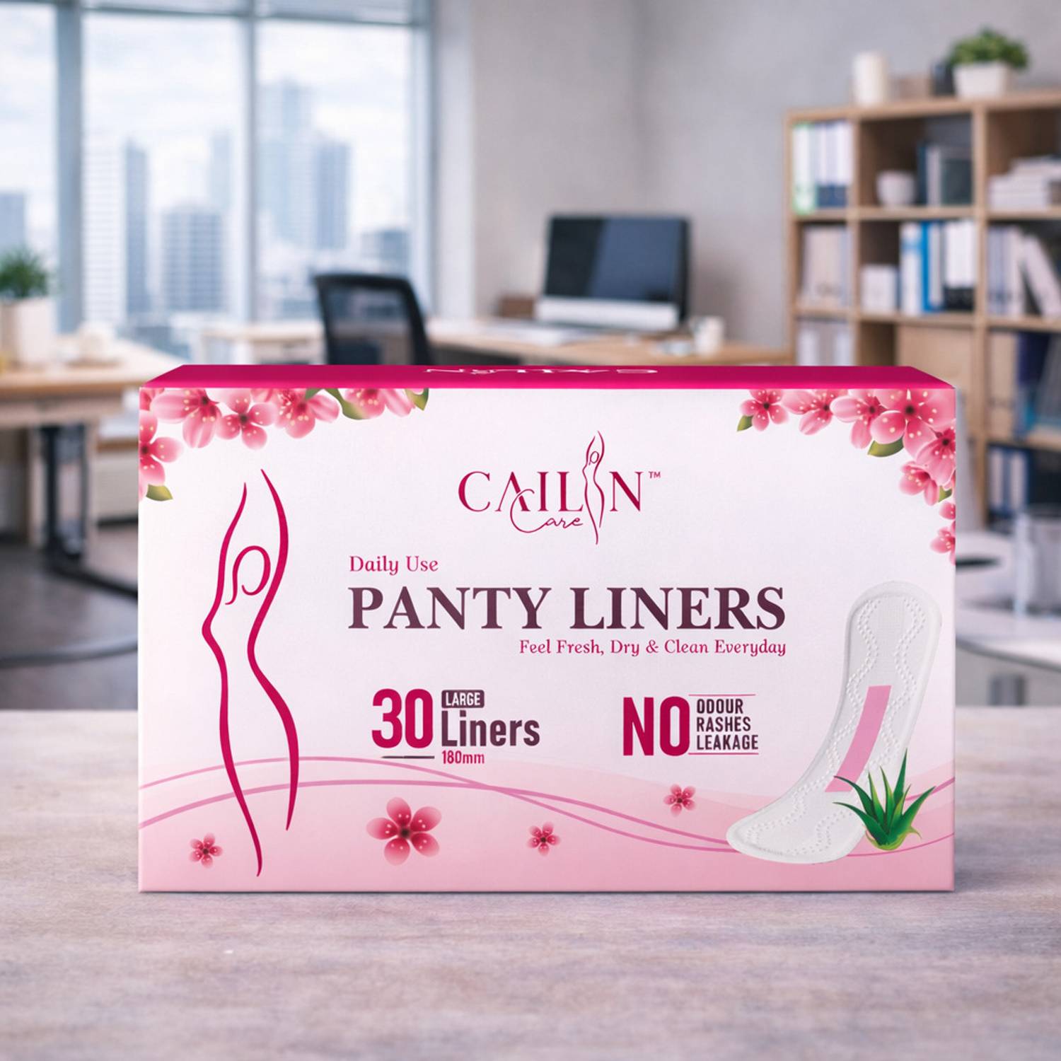 Cailin Care Cotton Daily Use Panty Liner for Irregular Periods (Size - 180mm|Large) Tryfold Pantyliner
