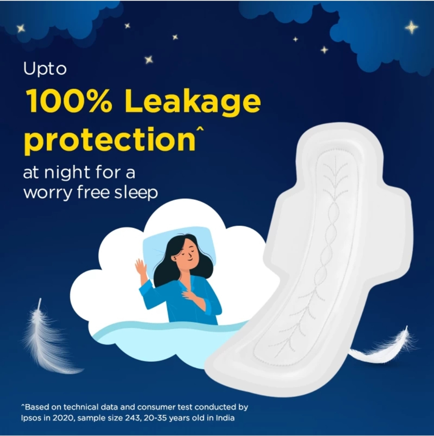 Image of STAYFREE Secure Nights|Cottony Comfort|Upto 100% leakage protection|Odour Control Sanitary Pad (Pack of 40)