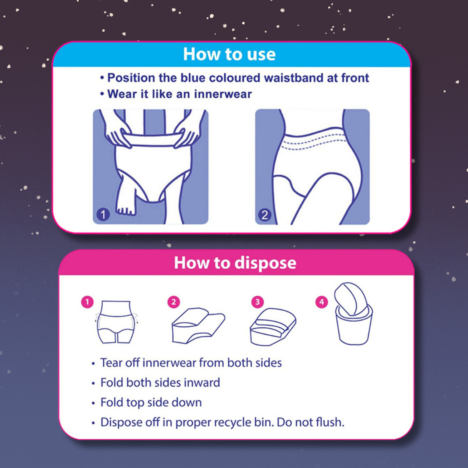 Image of SIZI Dispoable White Leakproof Period Panty for Regular to Heavy Flow Sanitary Pad