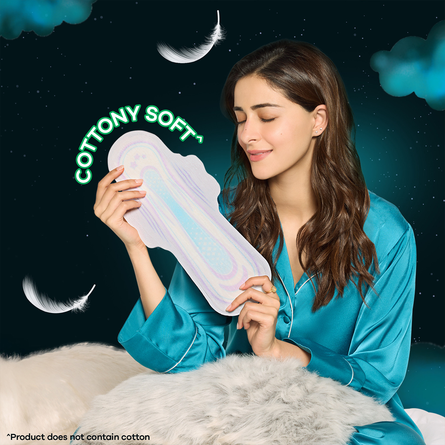 Image of Whisper Bindazzz Nights XXL+, Upto 0% Leaks All Night Long Sanitary Pad
