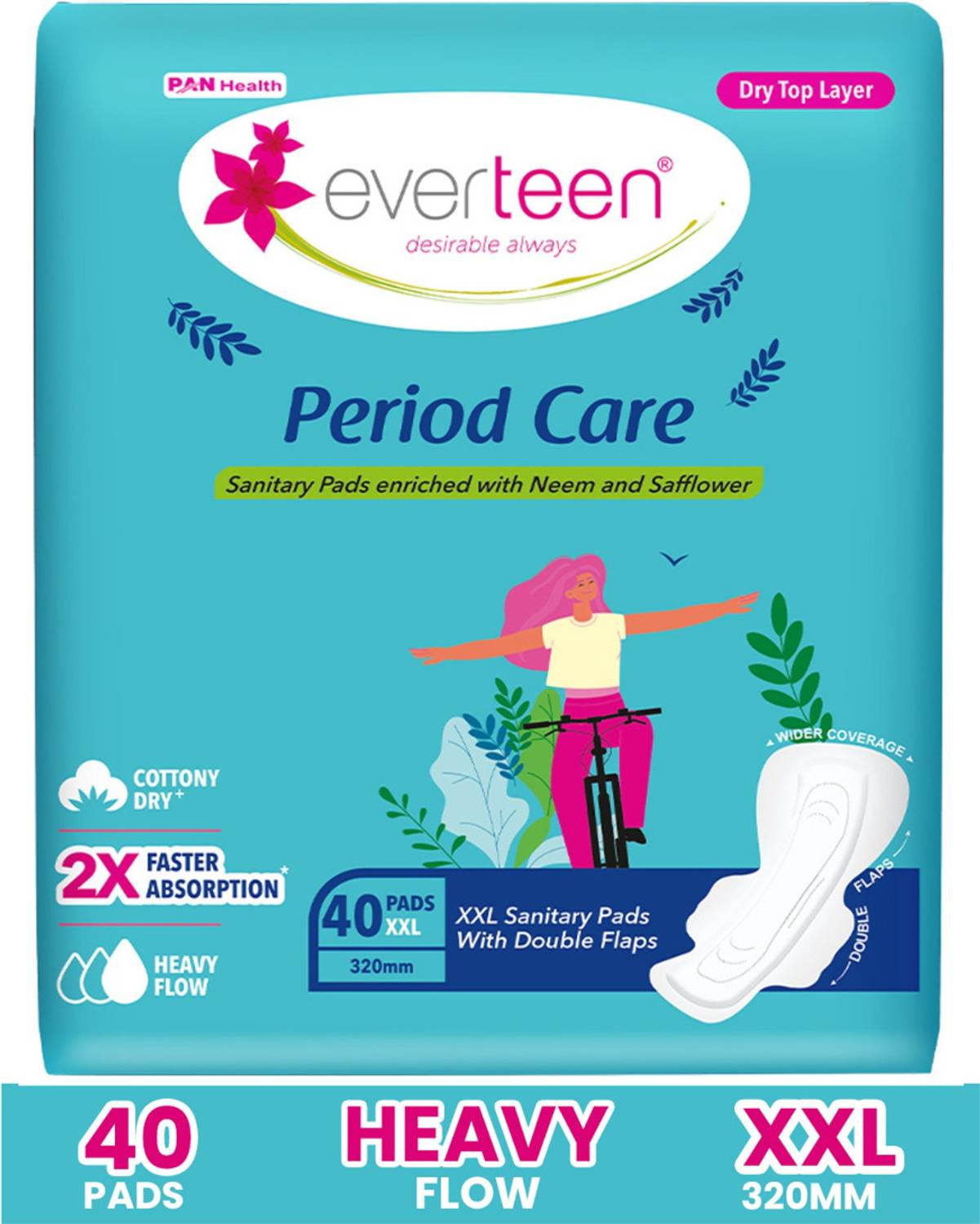 everteen Period Care XXL Dry with Neem and Safflower Sanitary Pad