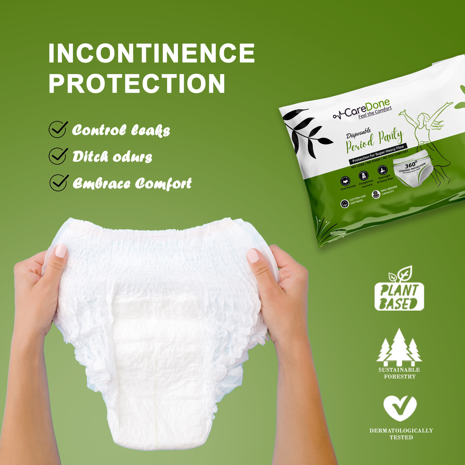 Image of CareDone Disposable Panties for Women Leak Proof| Maternity Pads for Heavy Flow Periods Sanitary Pad