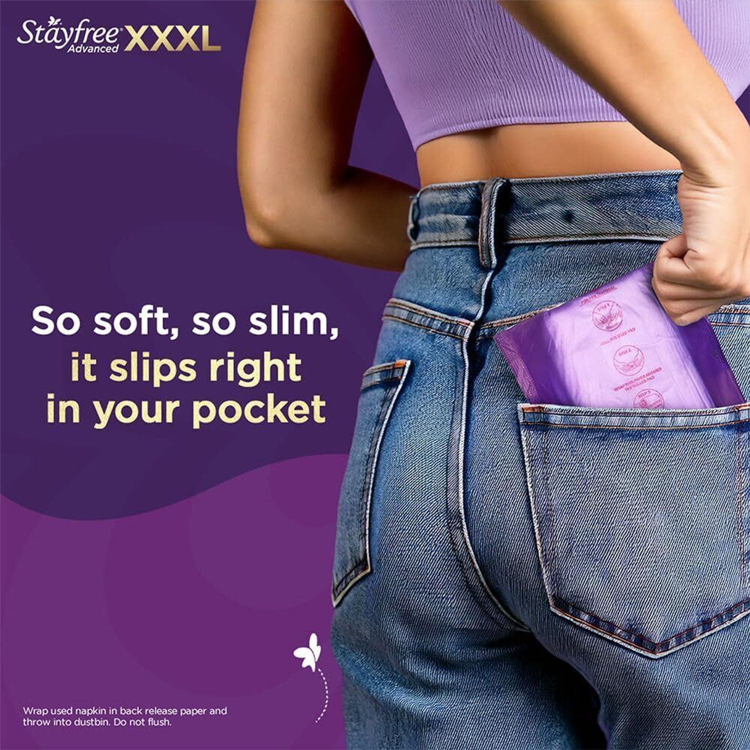 Image of STAYFREE XXXL Thin Sanitary Pads for Women | 16 Soft Cotton Pads All Night Ultra Comfort Sanitary Pad