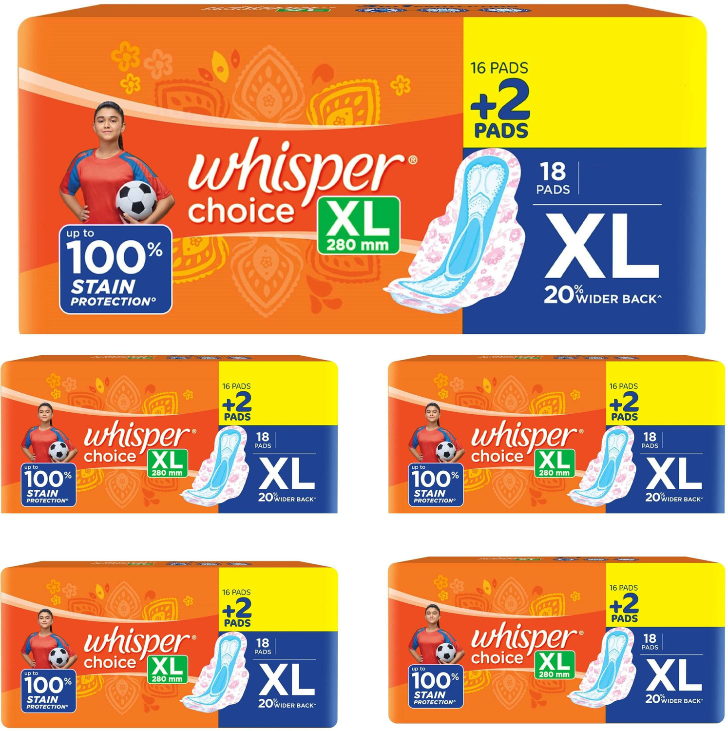 Image of Whisper Combo of Choice XL Sanitary Pads for Women Sanitary Pad