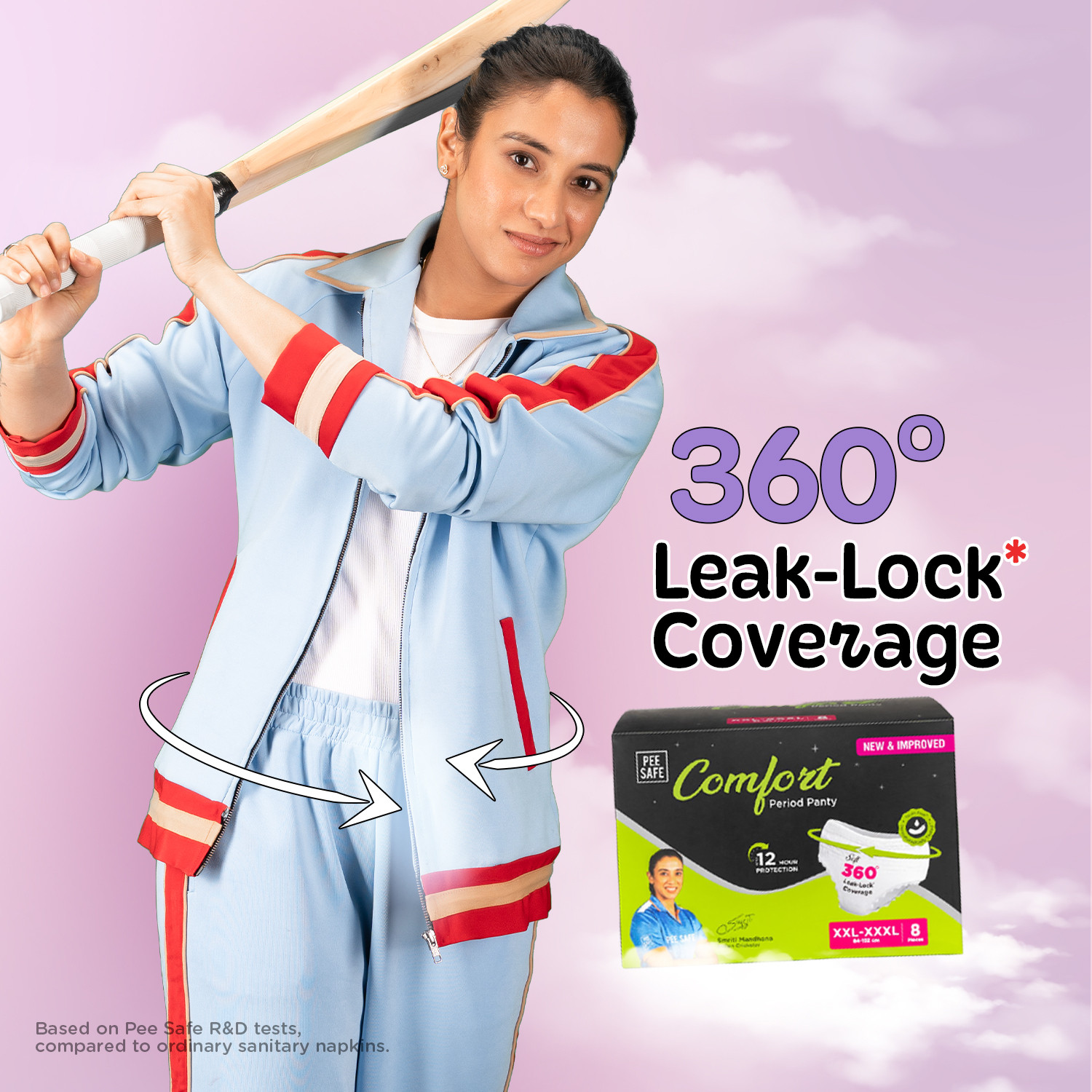 Image of Pee Safe Comfort Period Panties XXL-XXXL, 8, Seamless Fit, 360 Protection Sanitary Pad