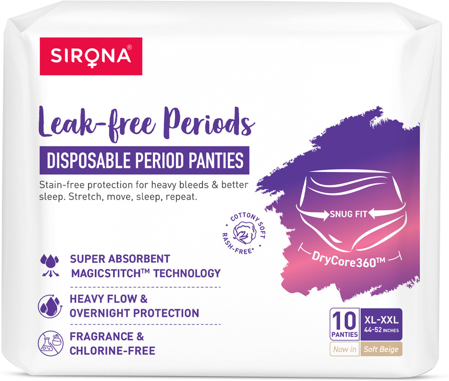 Image of SIRONA Disposable Period Panties - XL-XXL (44 inch-52 inch) | Super Soft & 5X More Absorbent Sanitary Pad