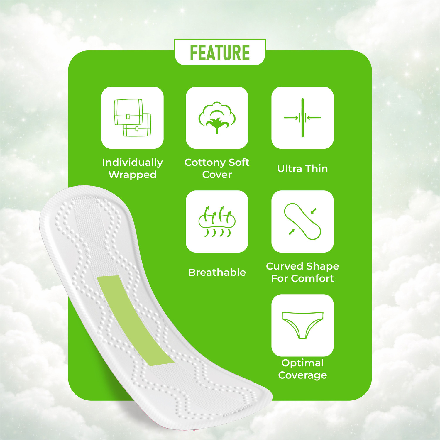 Image of Cailin Care Antibacterial Liner With Aloe Vera for Daily use of Women (Size - 155mm|Small) Pantyliner