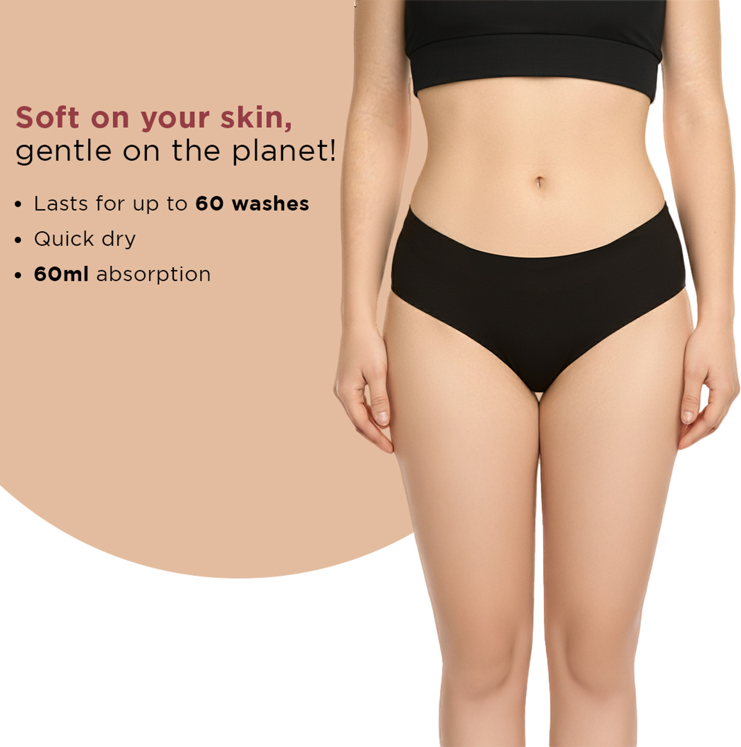 Image of Pee Safe Reusable Period Panty For Women & Girls | Medium Size (90-97cm) | Leakproof Sanitary Pad