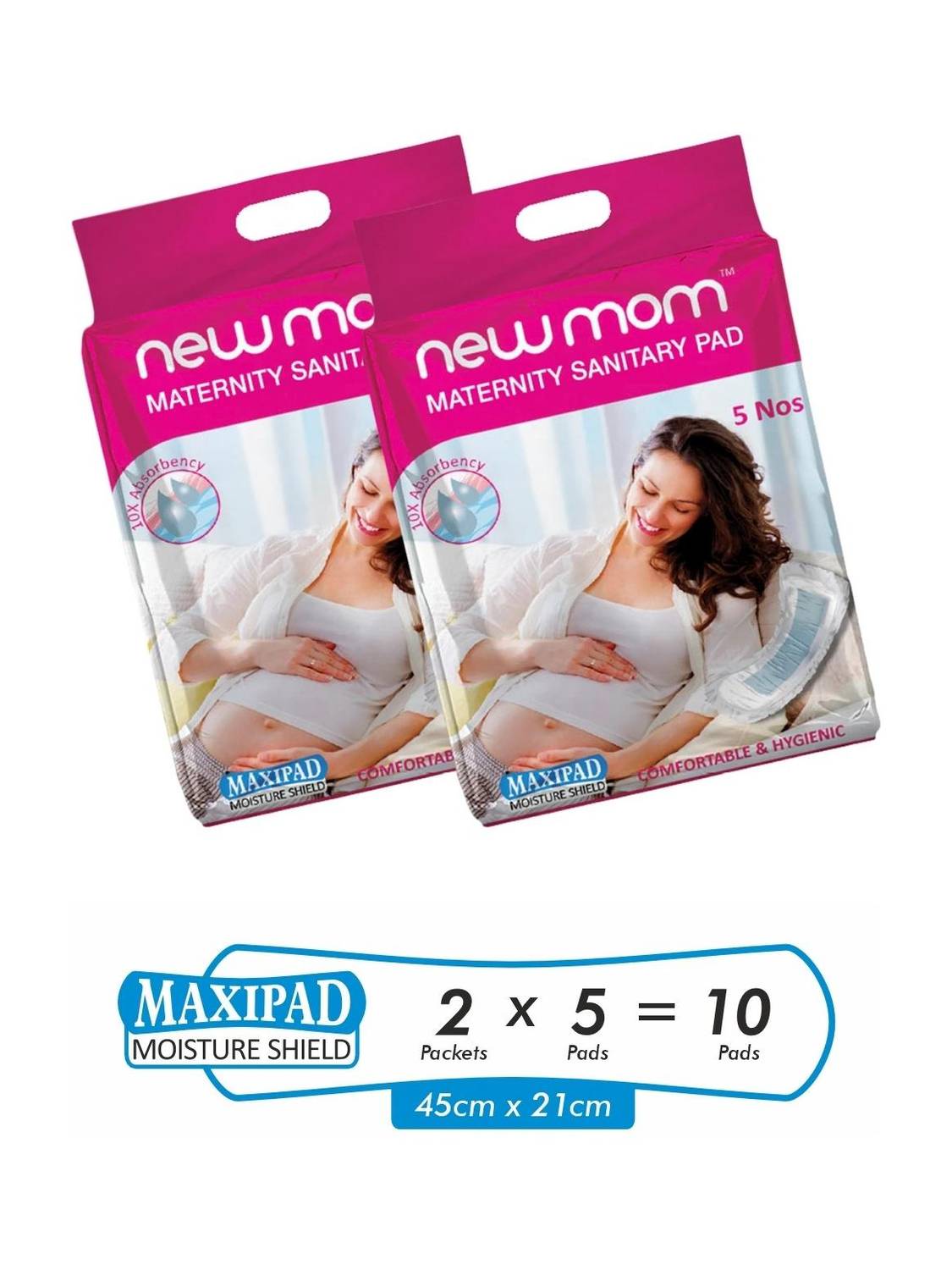 Newmom Disposable Maternity Pad Maxi, pack of 5*2 Sanitary Pad
