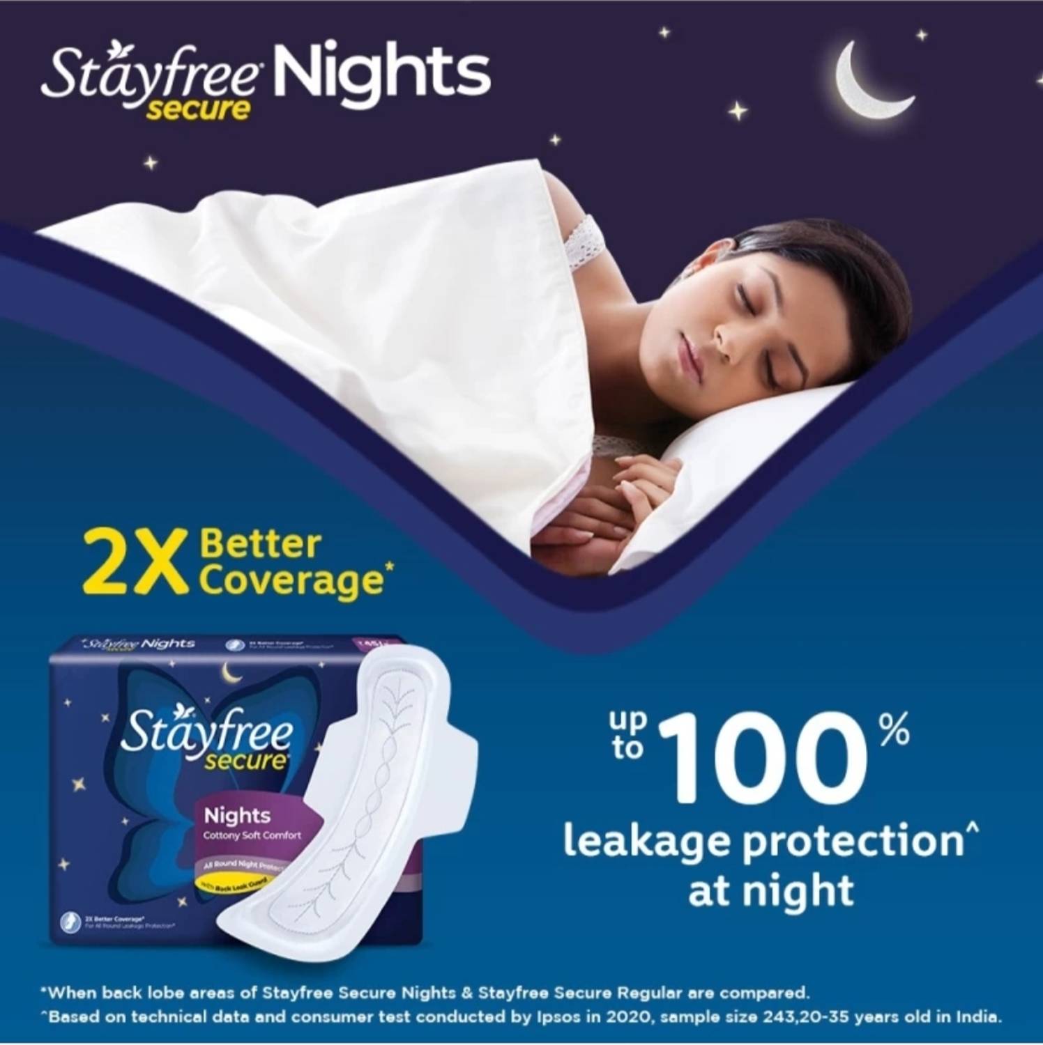 STAYFREE Secour Night XXL 40pad Sanitary Pad Pack of 40 - Image 3