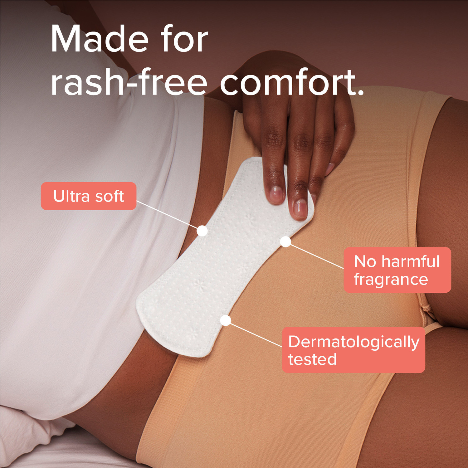 Image of Nua Everyday Panty Liners (Pack of 48) || Super Thin (1mm) Panty Liners || Rash-Free and Toxin-Free || Soft Comfortable Top Layer Pantyliner