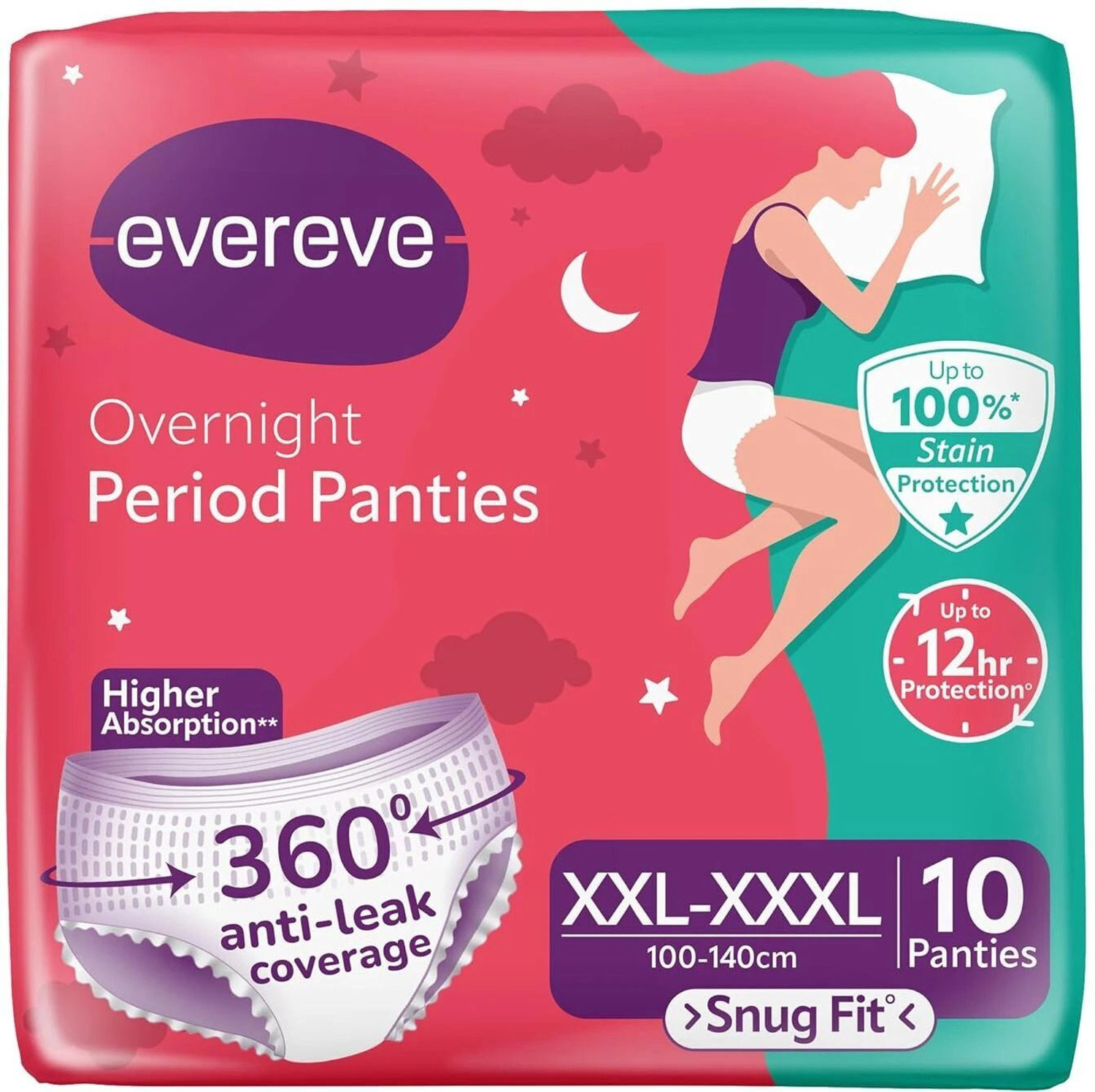 Image of EverEve Period Panty For Girls & Women, (XXL-XXXL), 10 * Pcs 0% Leaks Sanitary Pad