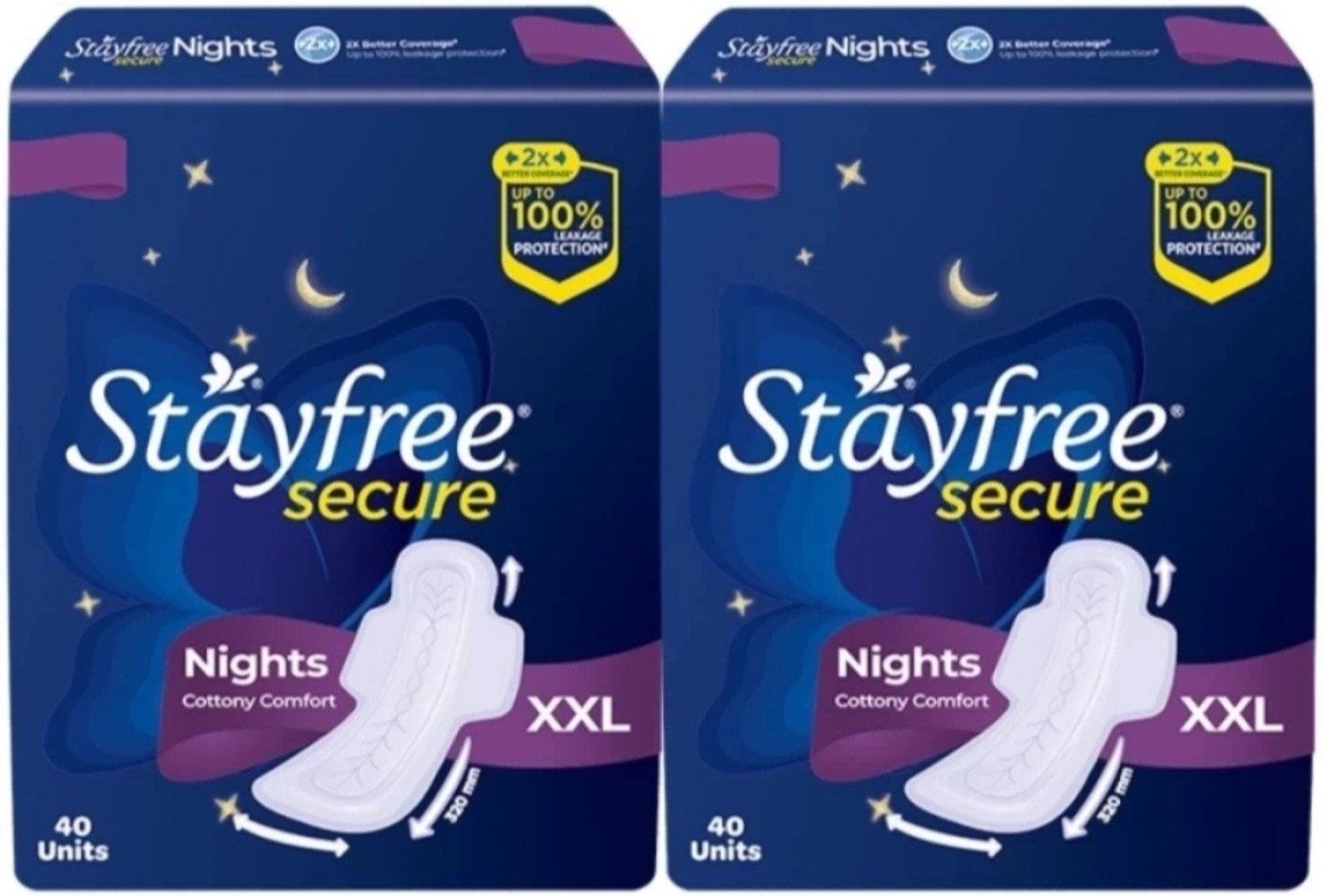 Image of STAYFREE Secure nights cottony comfort XXl 40 unit Sanitary Pad