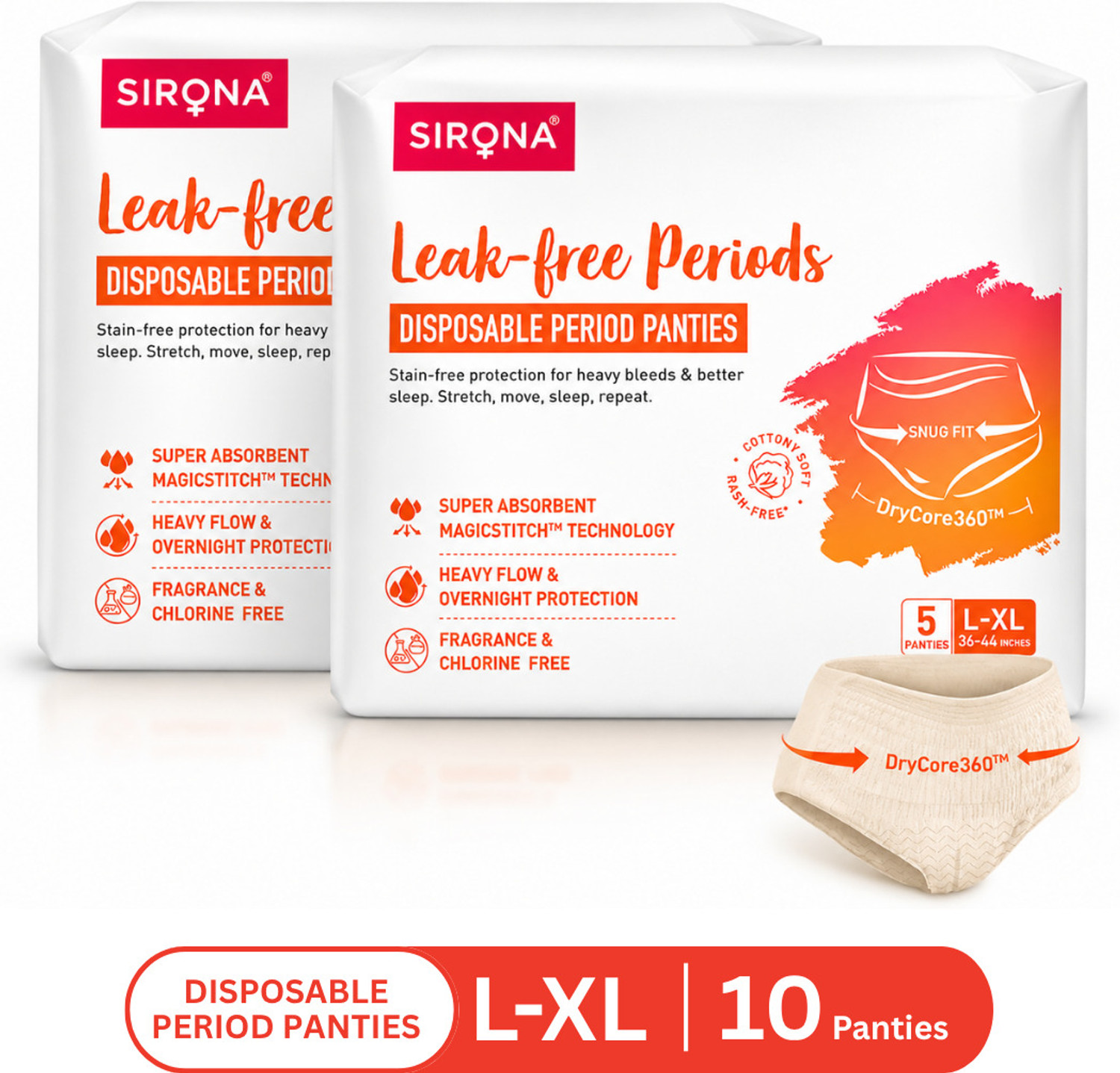 Image of SIRONA Disposable Period Panties - L-XL (36 inch-44 inch) | Super Soft & 5X More Absorbent Sanitary Pad