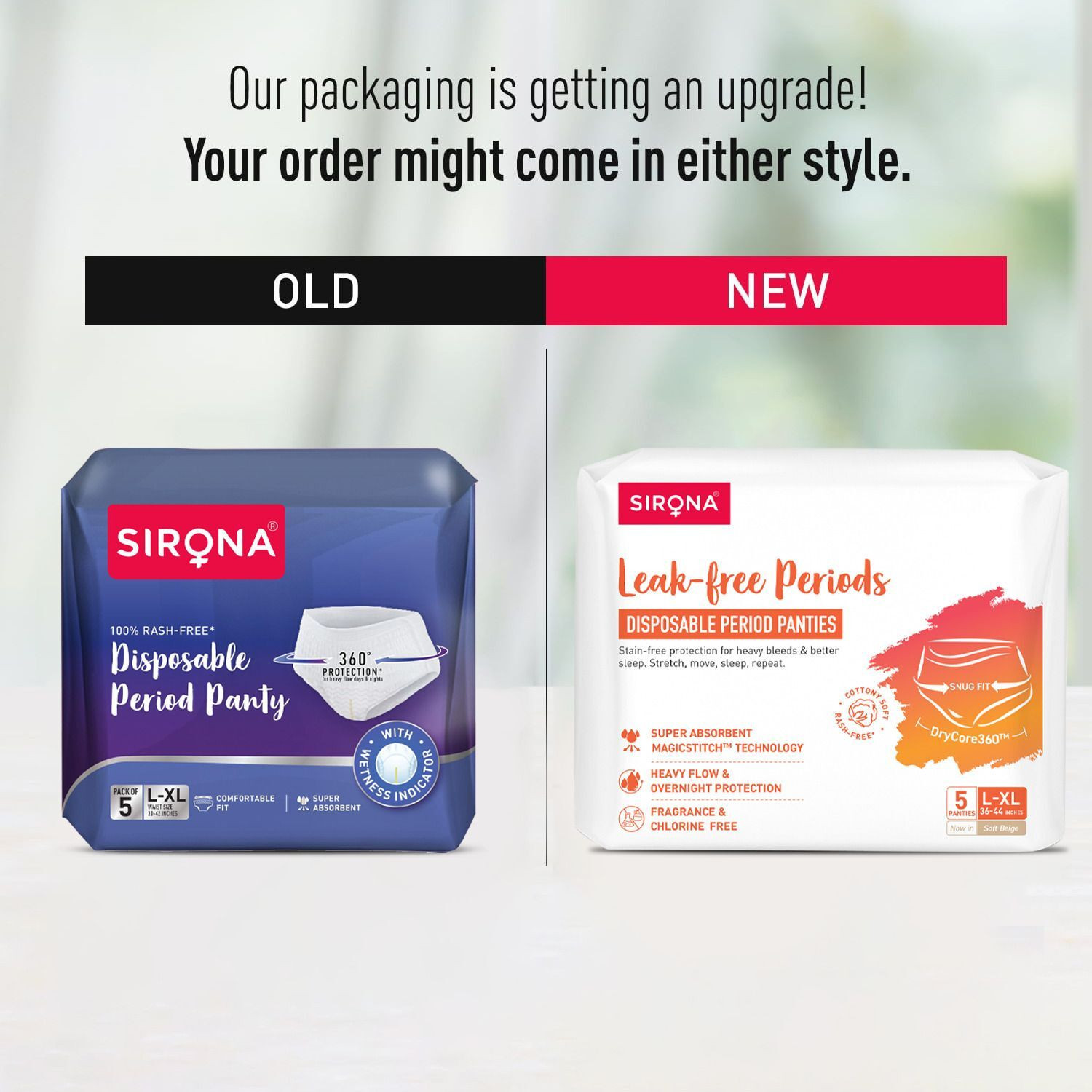 Image of SIRONA Disposable Period Panties - L-XL (36 inch-44 inch) | Super Soft & 5X More Absorbent Sanitary Pad