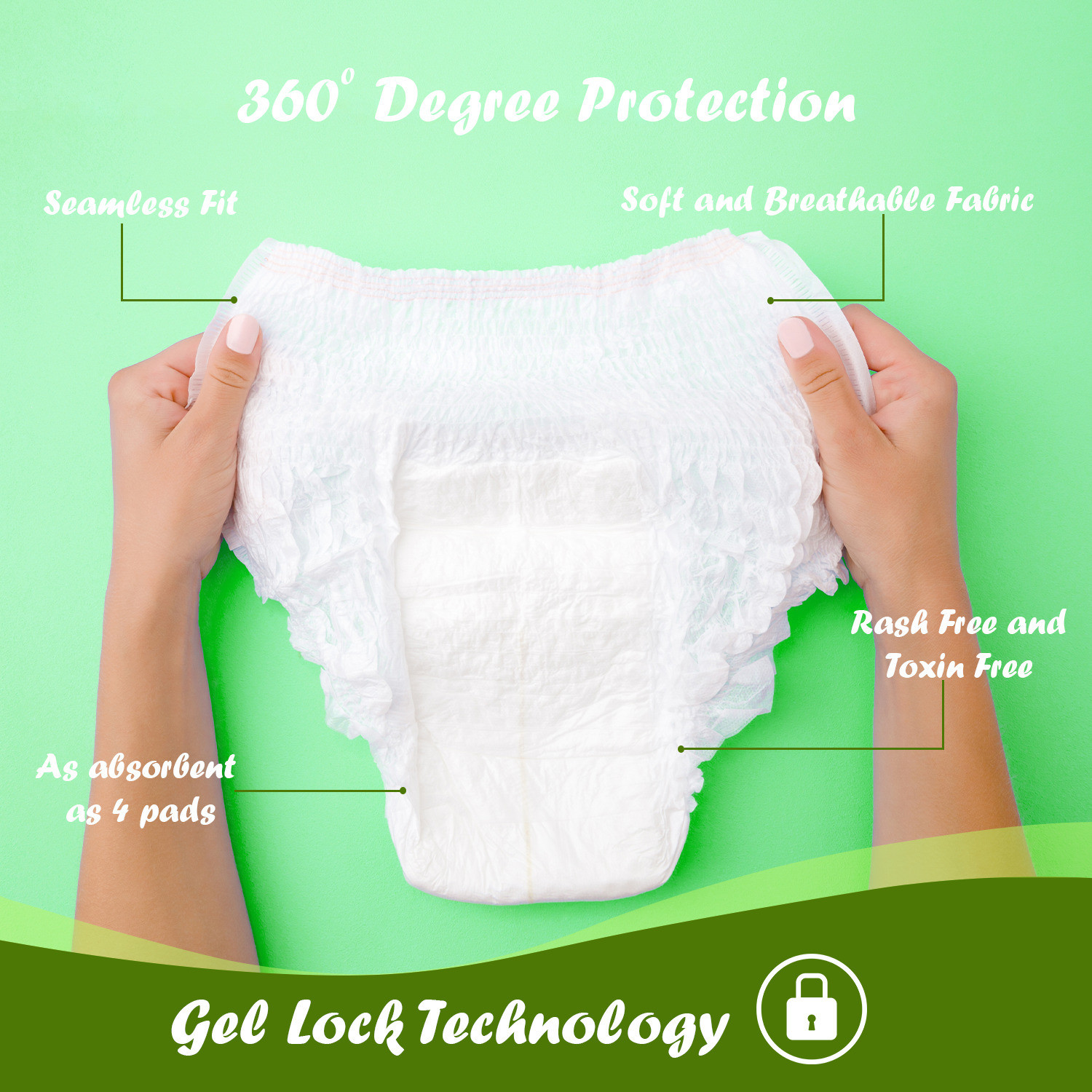 Image of CareDone Disposable Panties for Women Leak Proof| Maternity Pads for Heavy Flow Periods Sanitary Pad