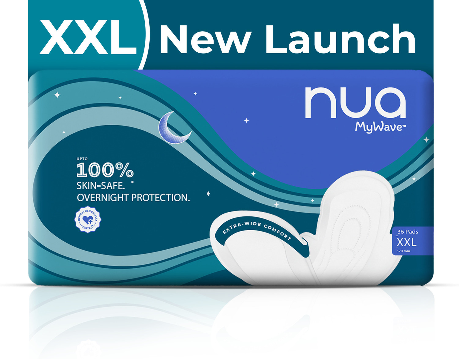 Image of Nua MyWave Night XXL Sanitary Pads for Women | Pack of 36 Sanitary Pad