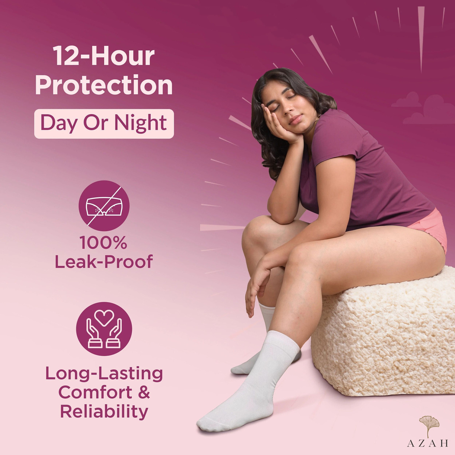 Image of AZAH Disposable Period Panties| Peachy New Look | Heavy Flow Coverage |M-L| Sanitary Pad