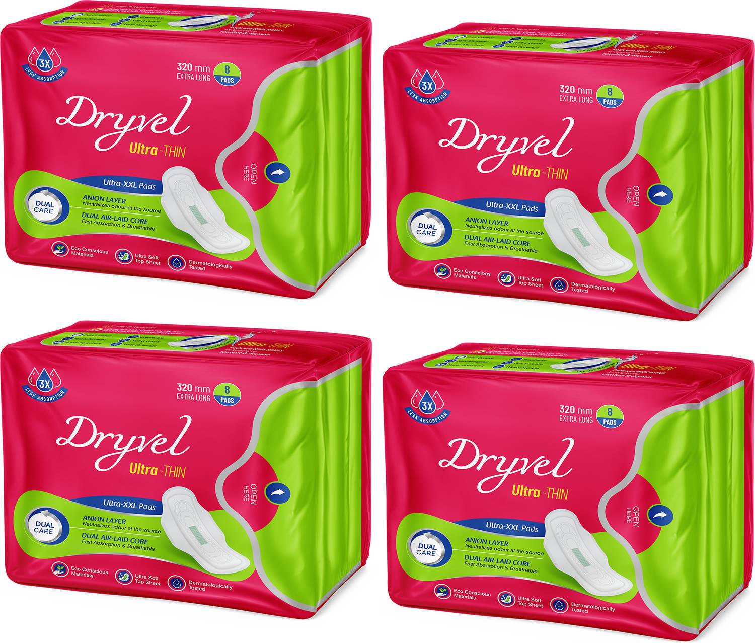 Dryvel Ultra-XXL Sanitary Pads | Extra Long ,Odour Control | Wide Wings & 3X Absorption Sanitary Pad