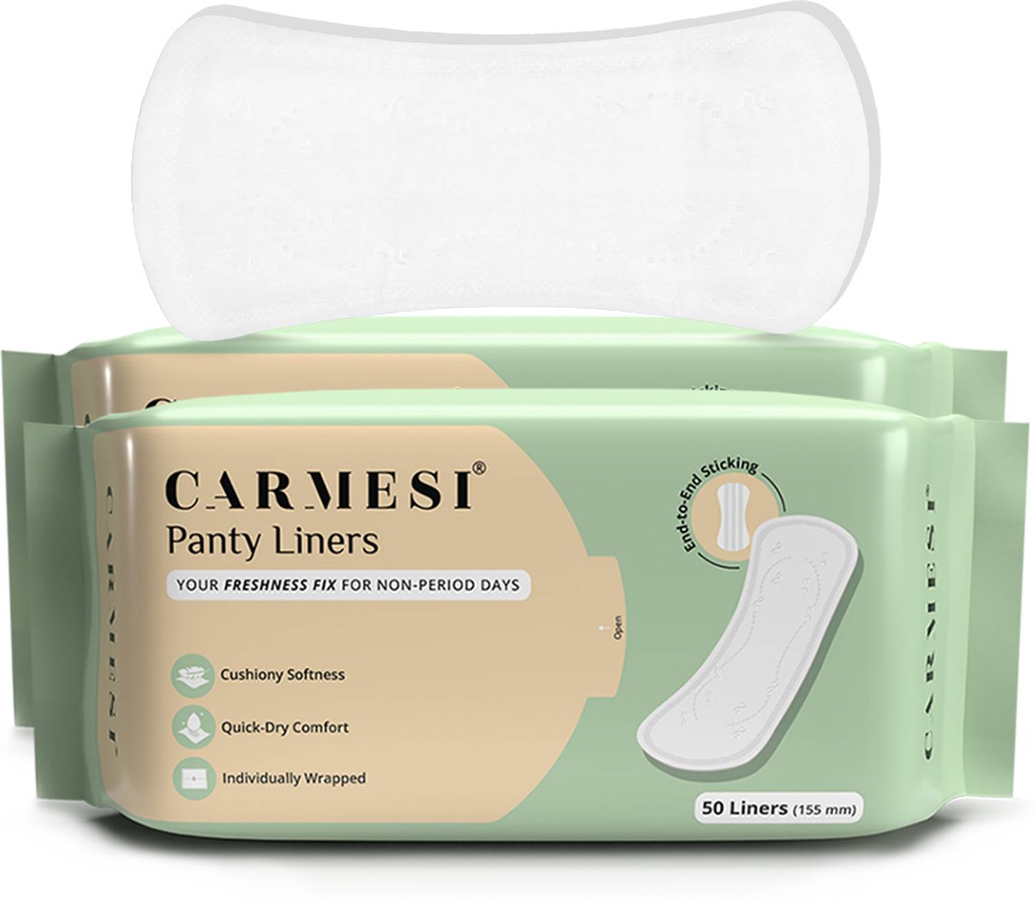 Carmesi Panty Liners | Keep You Fresh & Dry All-Day Long | (50pcs x 2) Pantyliner