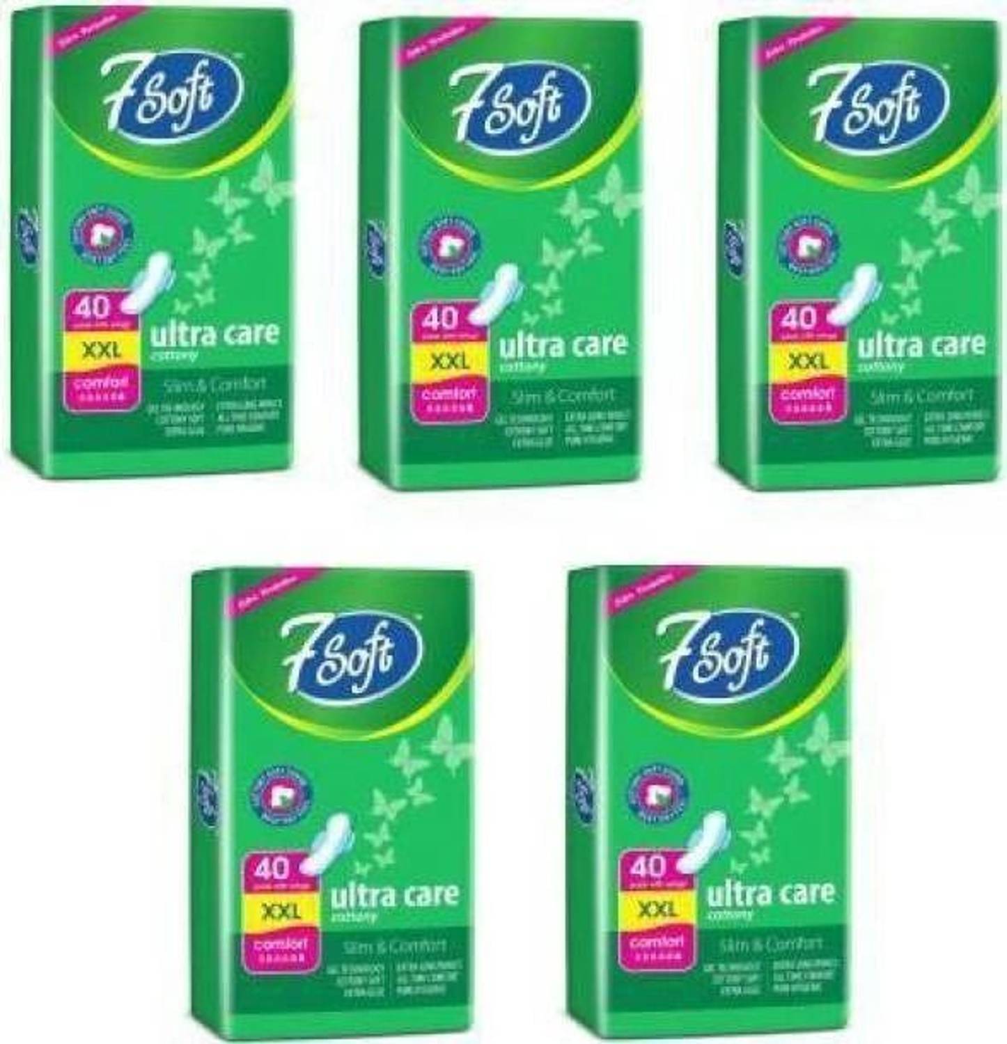 7soft Ultra Care Sanitary Pad Size-XXL ( Pack Of 5 , 200 Pads ) Sanitary Pad (Pack of 200) Sanitary Pad