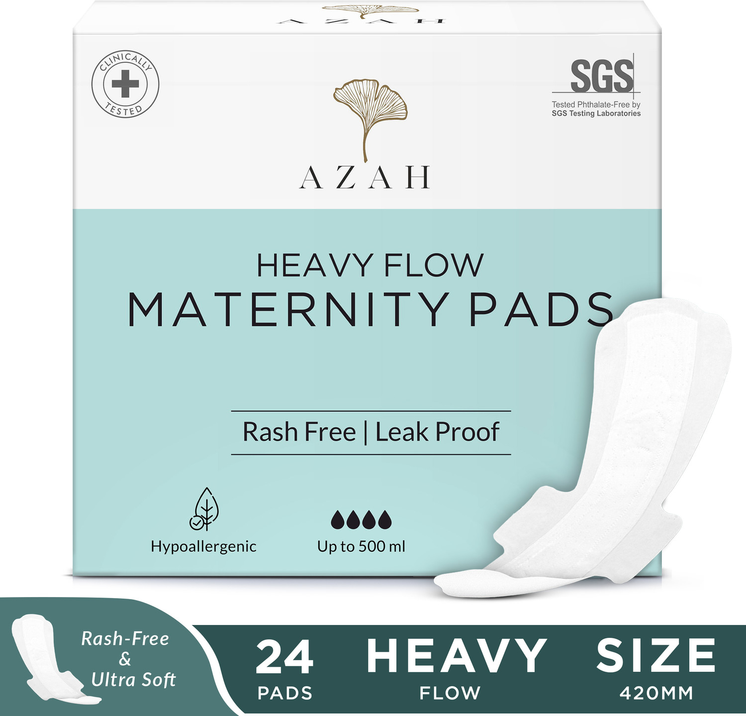 Image of AZAH XXXL Super Absorbent Maternity Pads After Delivery for Ultra Heavy Flow Sanitary Pad