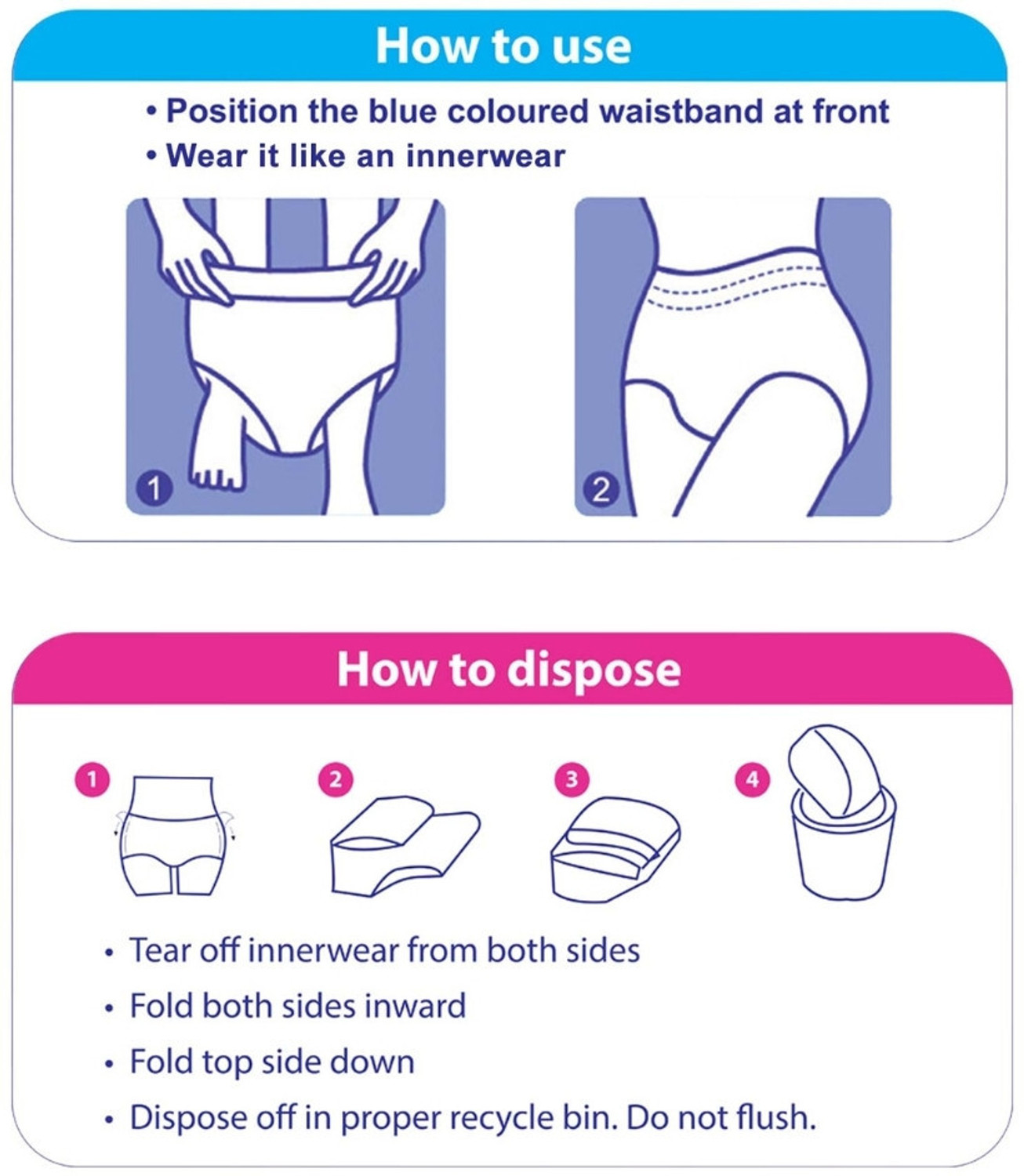 Image of Clovia sanitary napkin- disposable period panty type Combo of 5 (10 Nos) Sanitary Pad (Pack of 2)