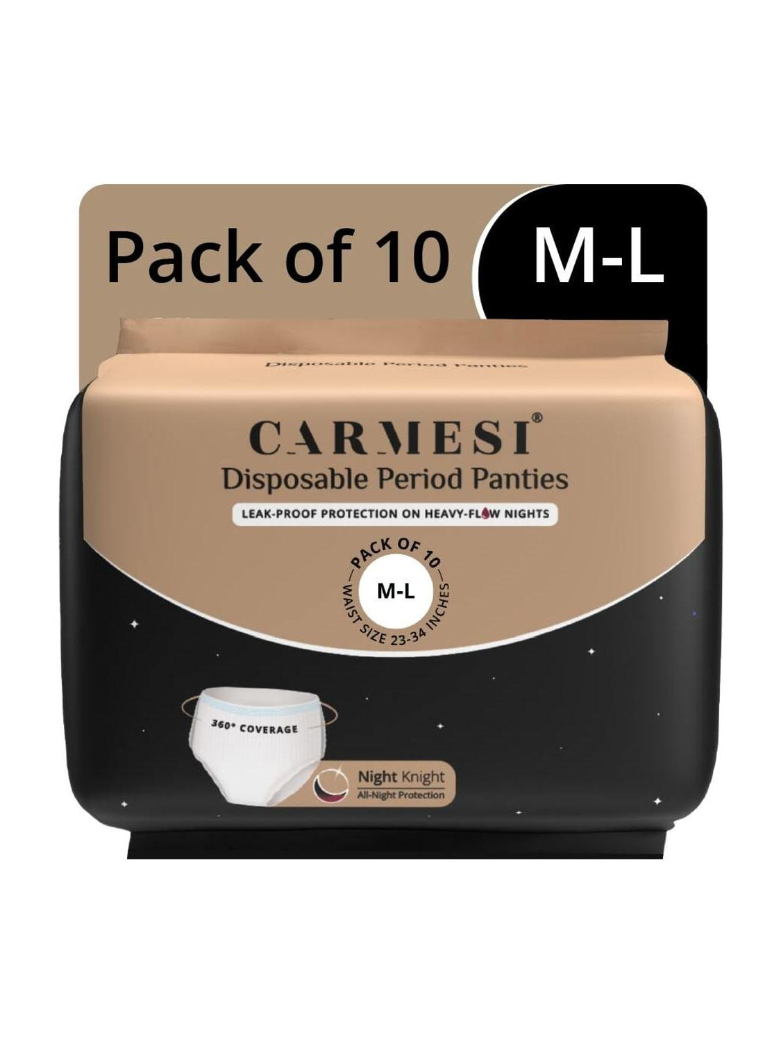 Image of Carmesi Disposable Period Panties (M-L) | Leak-Proof Protection For Heavy-Flow Nights Sanitary Pad