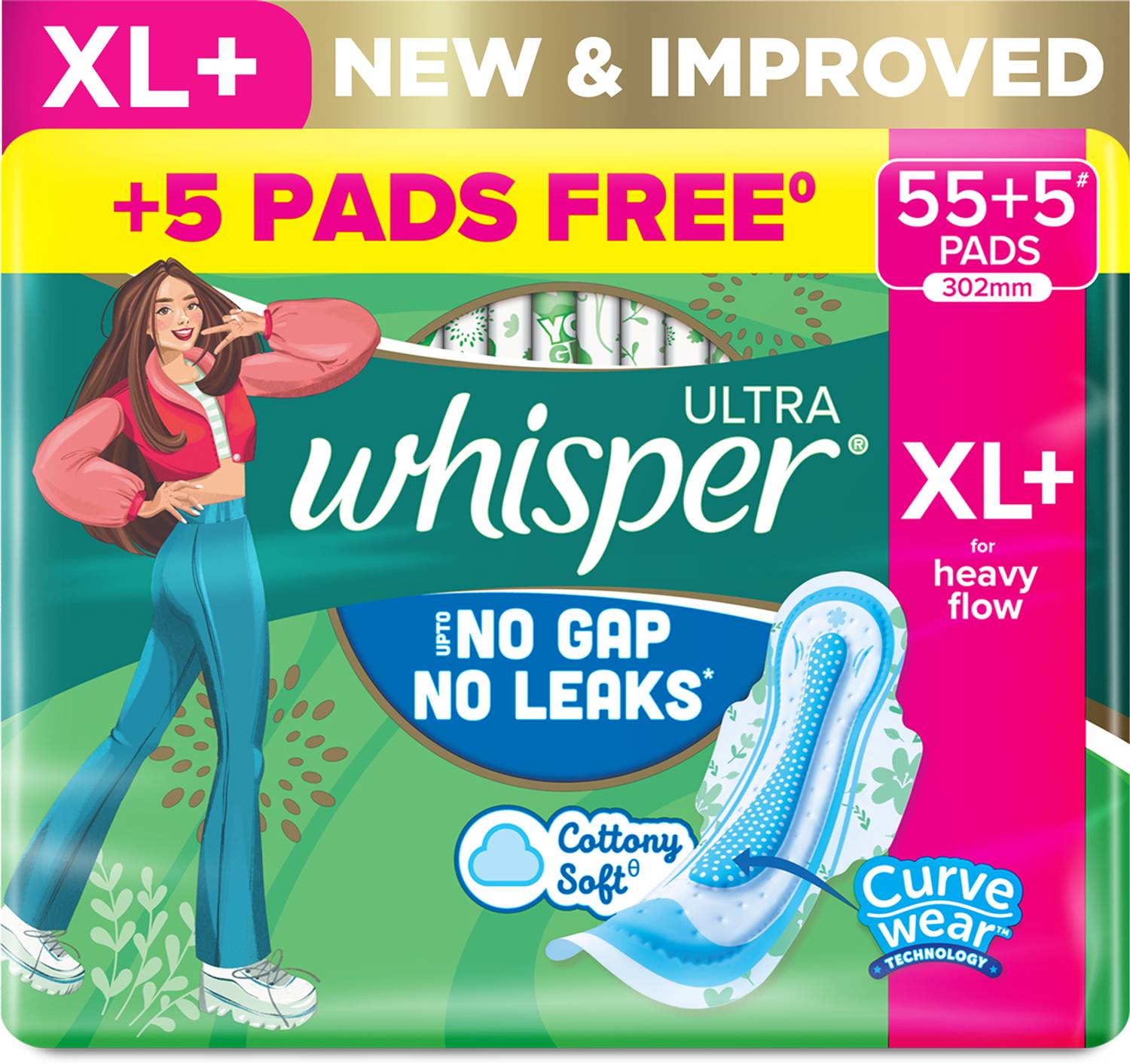 Buy Whisper Ultra Clean Sanitary XL Pads For Women 60 Pads. Online At Best Prices In India