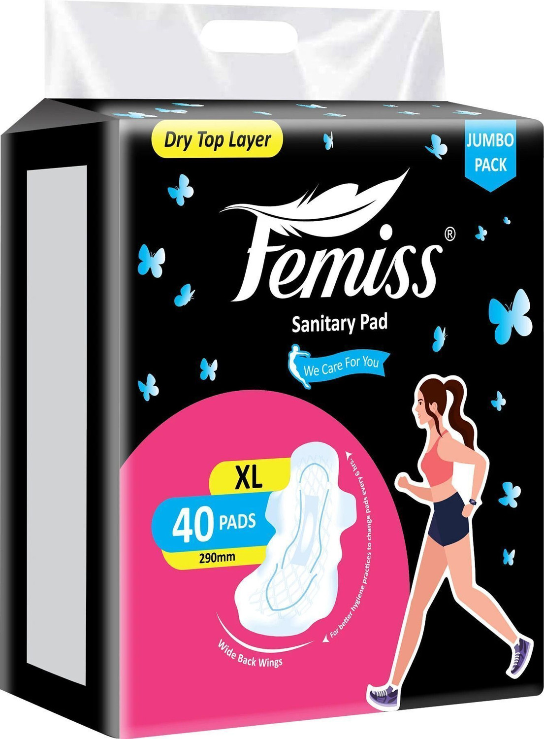 Image of Femiss Sanitary Pads for Women and Girls Trifold pads (XL-Size, 290 MM, (40 Pads Each) Sanitary Pad
