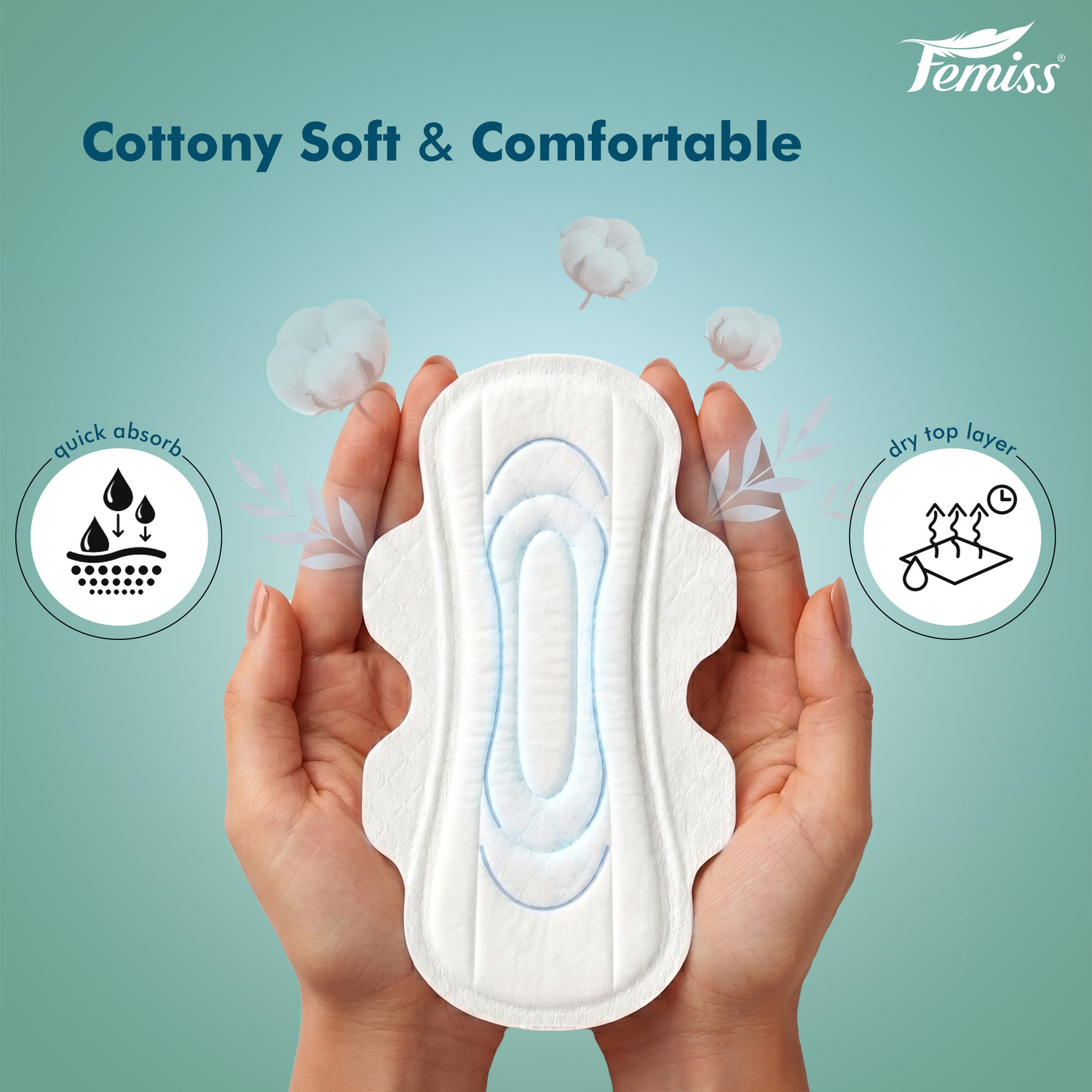 Image of Femiss Soft & Rash Free for Women & Girl Trifold 40 Sanitary Pads (XXL-320MM) Pack of 1 Sanitary Pad