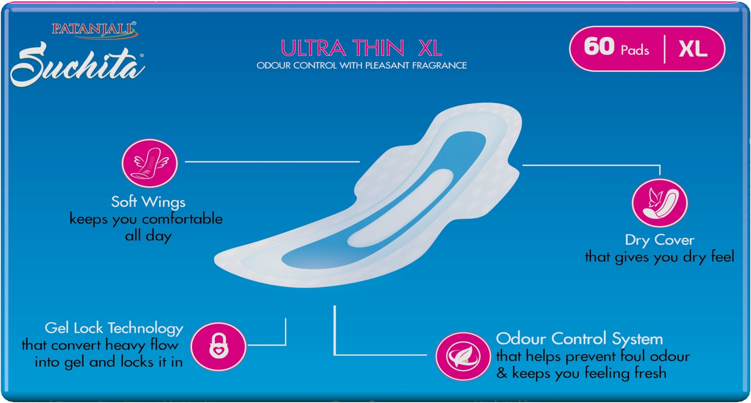 Image of PATANJALI Suchita XL Ultra Dry 280 mm Sanitary Pad