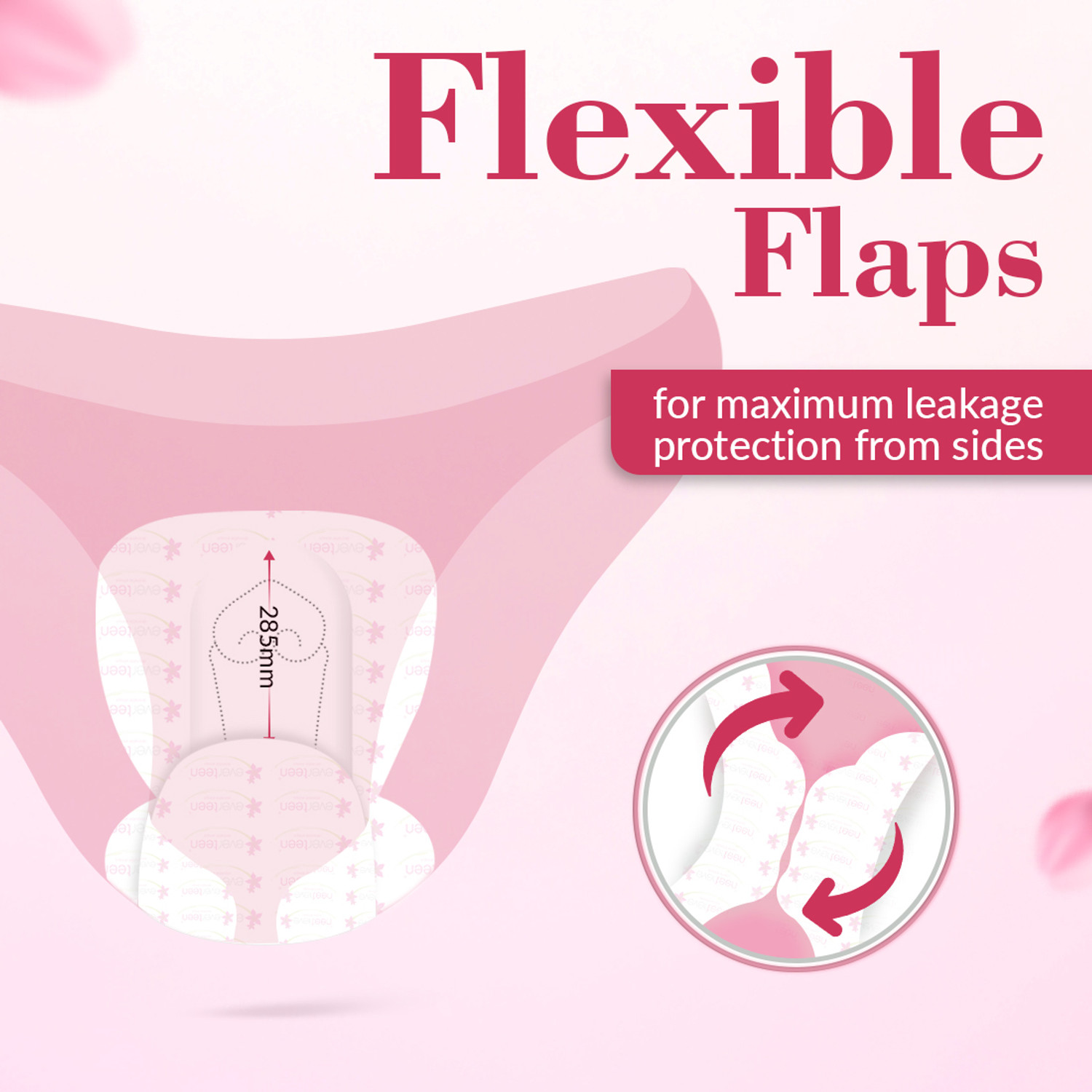 Image of everteen Period Care XL Soft Sanitary Pads with Neem & Safflower For Medium Flow - 2 Pack Sanitary Pad