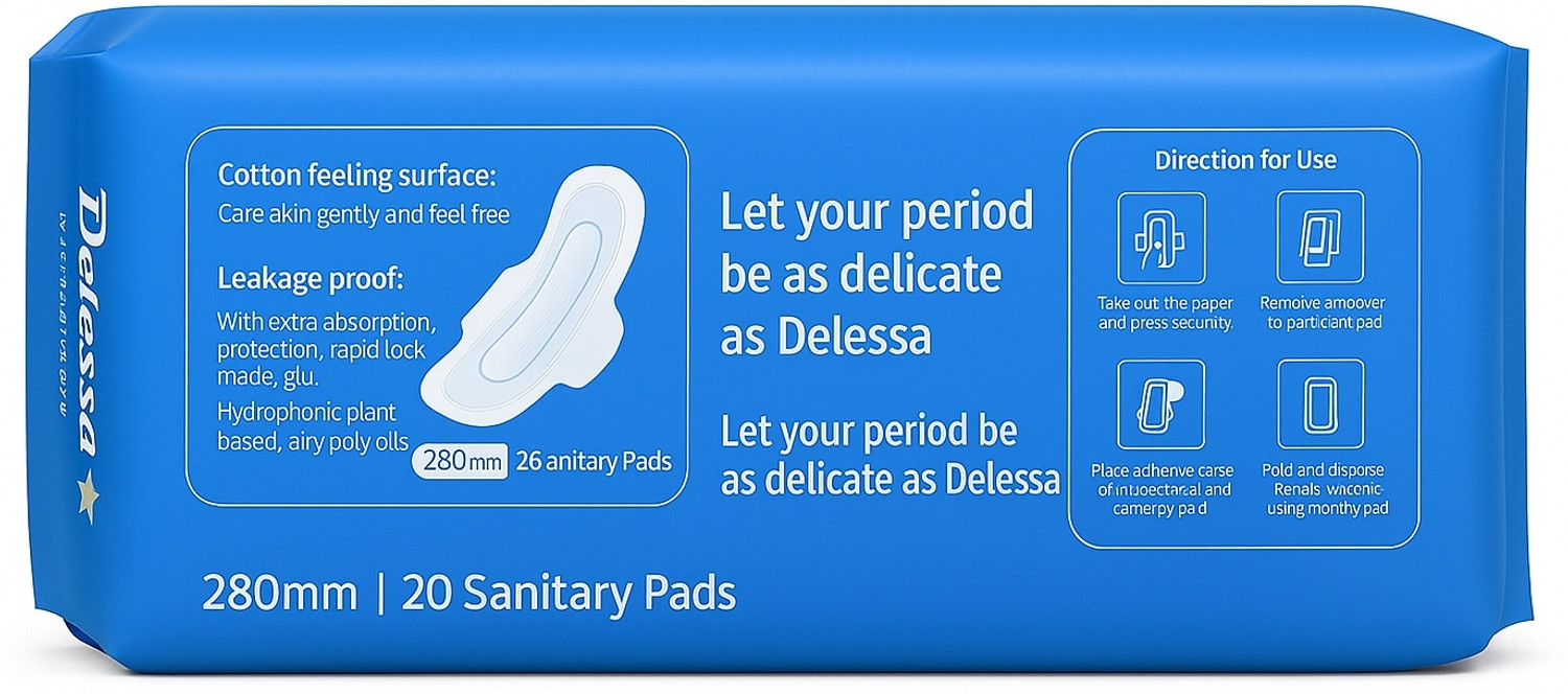 Image of Delessa Extra Long Extra Absorb Sanitary Pads 11 Sanitary Pad