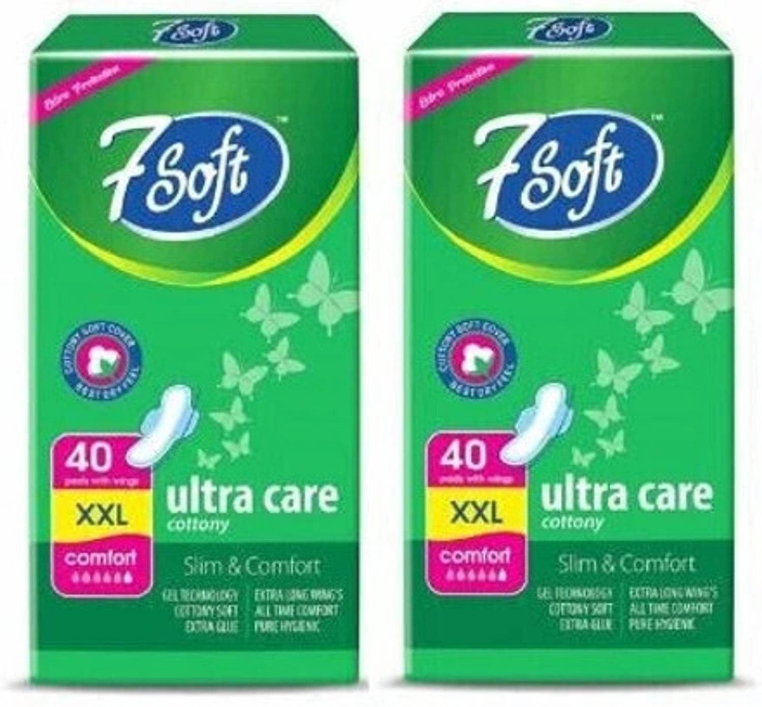 7soft ULTA CARE COTTONY SOFT XXL Sanitary Pad (Pack of 80) Sanitary Pad (Pack of 80) Sanitary Pad