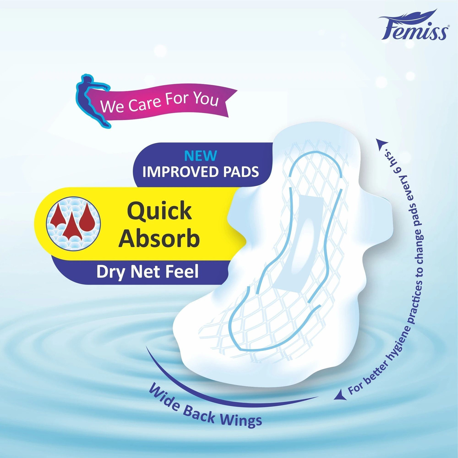 Image of Femiss Extra Absorb Overnight Sanitary Pads For Women (XL-6 Pcs Pads) Pack of 1 Sanitary Pad