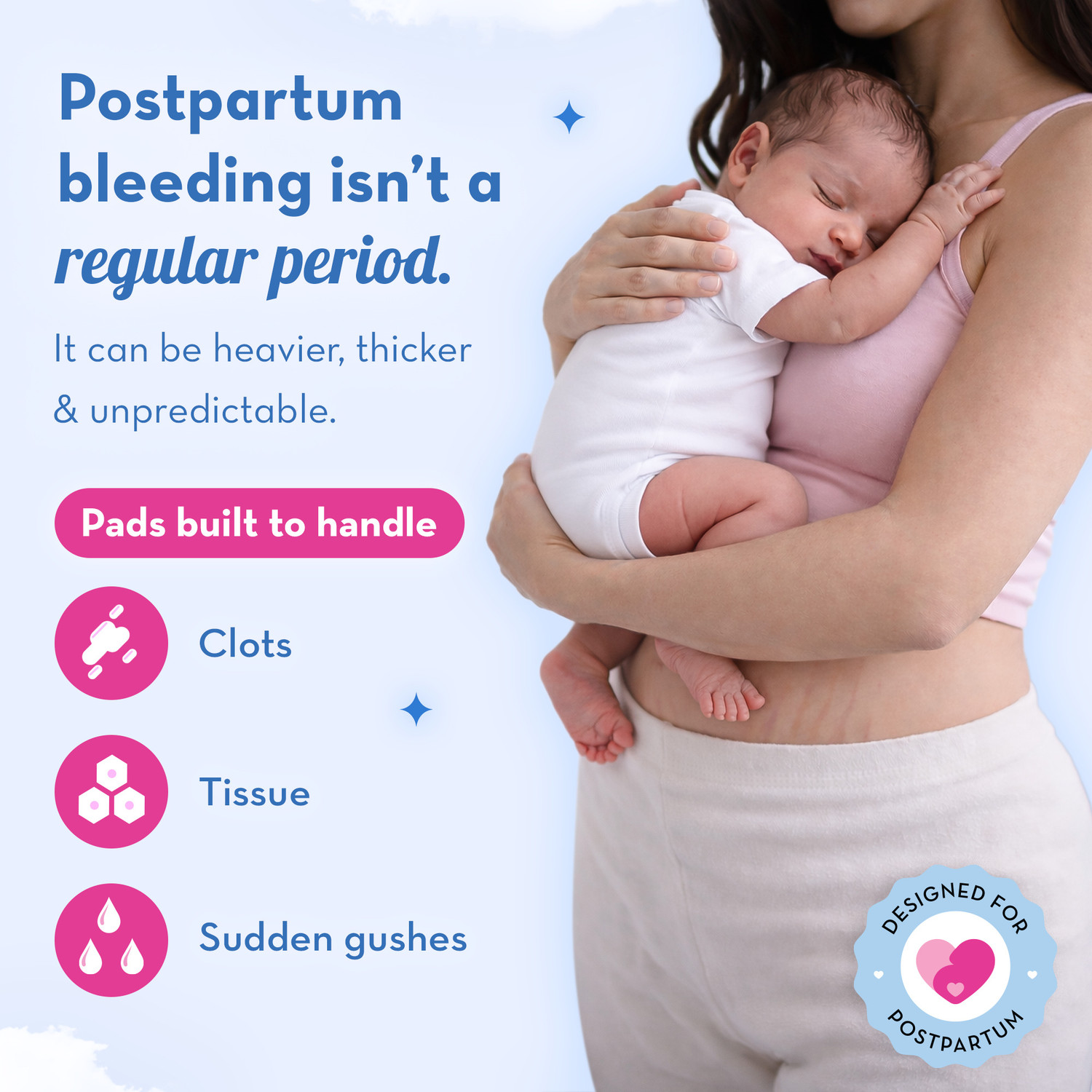 Image of PLUSH Maternity Pads for Postpartum Bleeding | Combo (20 Pads) | XXXL - 410 mm Sanitary Pad