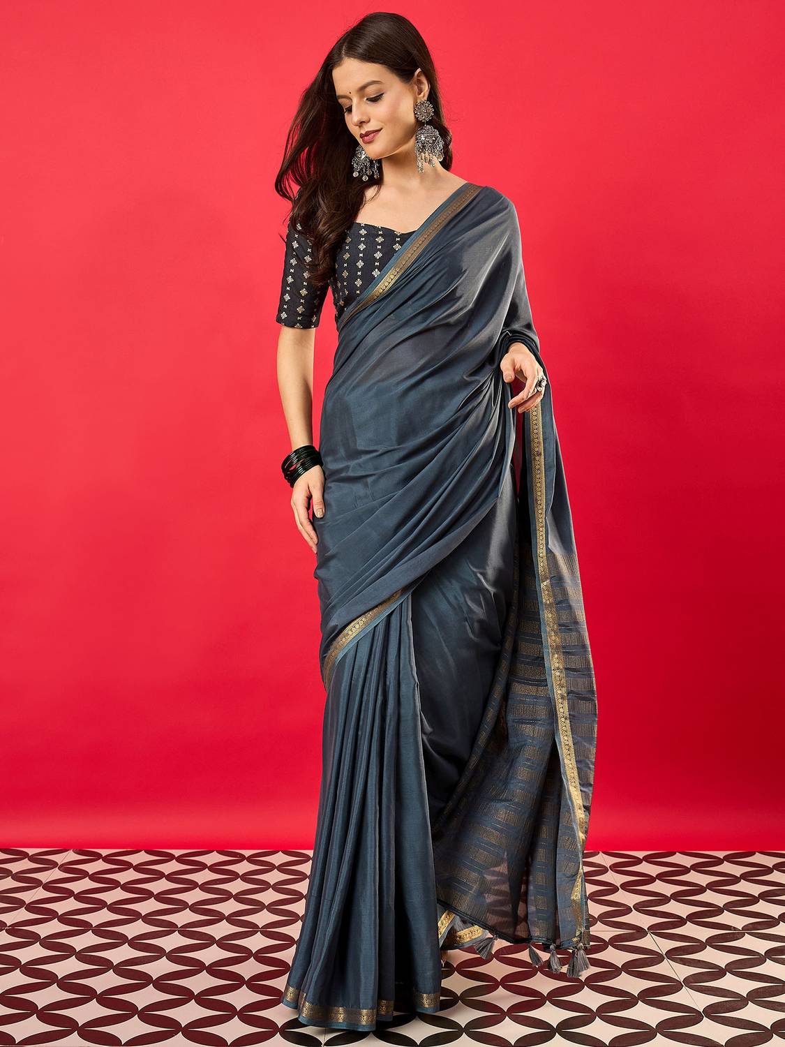 all about you Woven Banarasi Silk Blend Saree