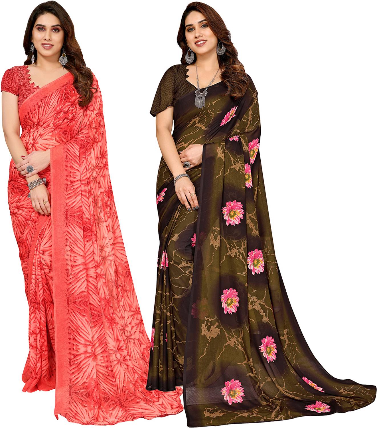 Anand Sarees Printed Daily Wear Georgette Saree