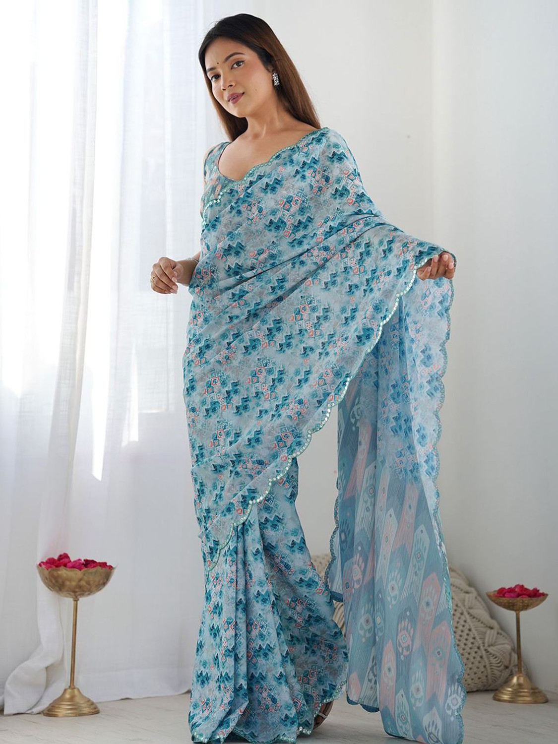 Image of Divastri Printed Daily Wear Chiffon Saree
