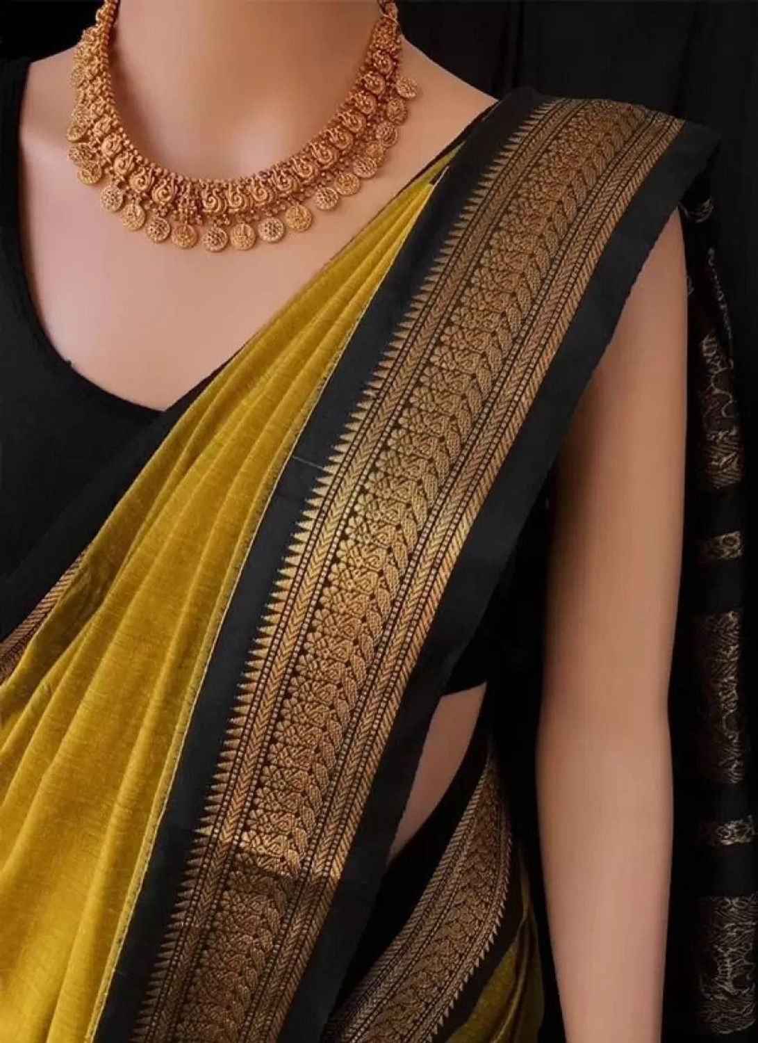 Image of KREZVI Self Design, Printed, Striped, Embroidered, Woven, Floral Print Kanjivaram Jacquard, Pure Silk Saree
