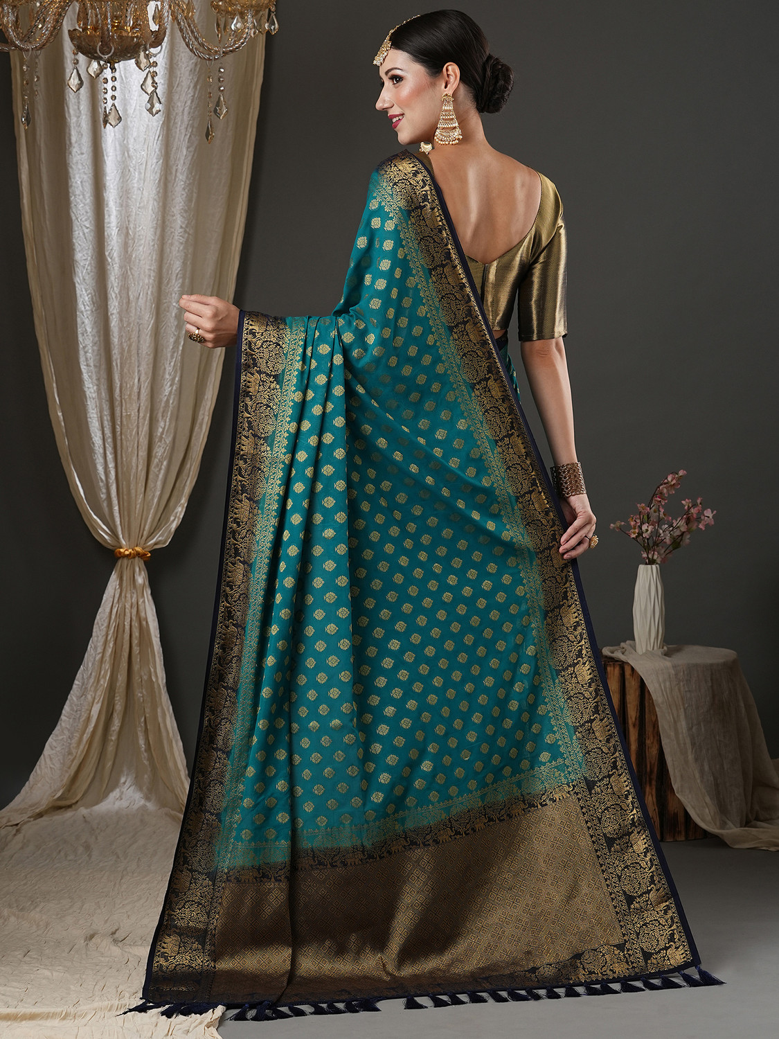 Image of Sareemall Woven Kanjivaram Georgette Saree