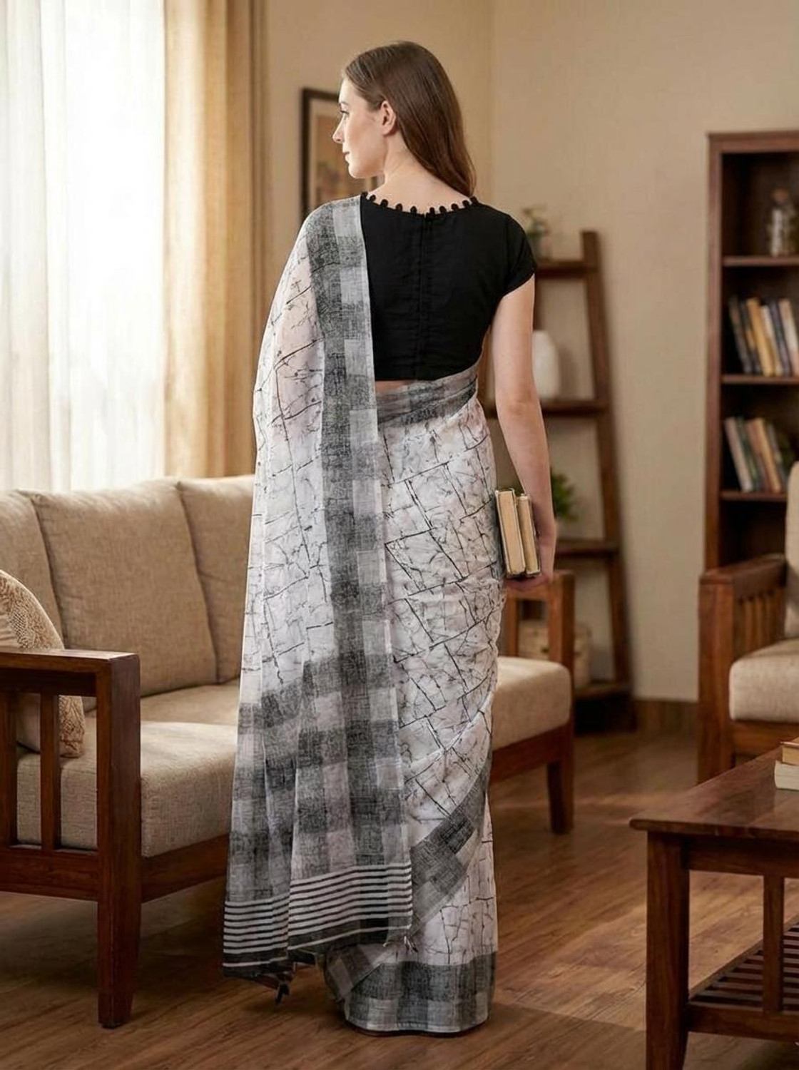Image of Anand Sarees Geometric Print Daily Wear Georgette Saree