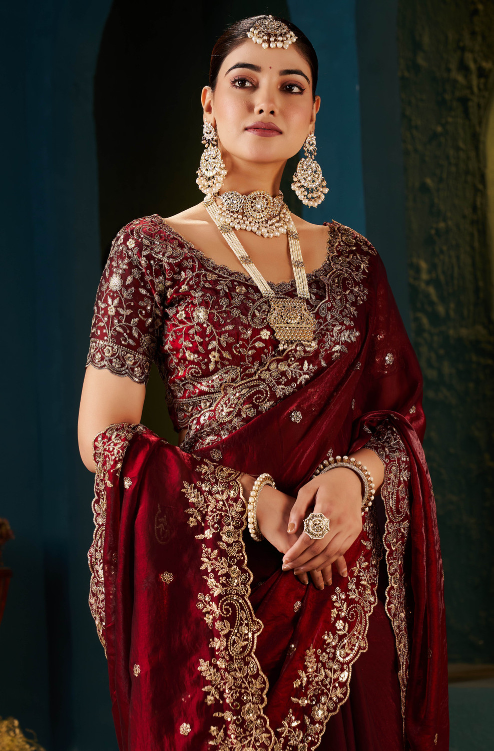 Image of Laddu creation Embellished Bollywood Jimmy Jimmy, Silk Blend Saree
