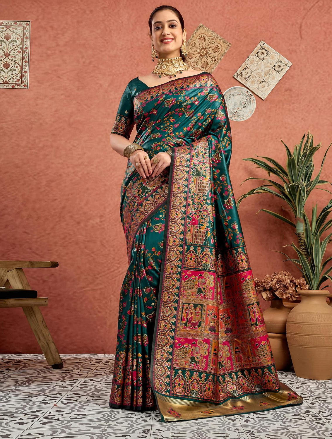 Image of Sangria Woven Banarasi Pure Silk Saree