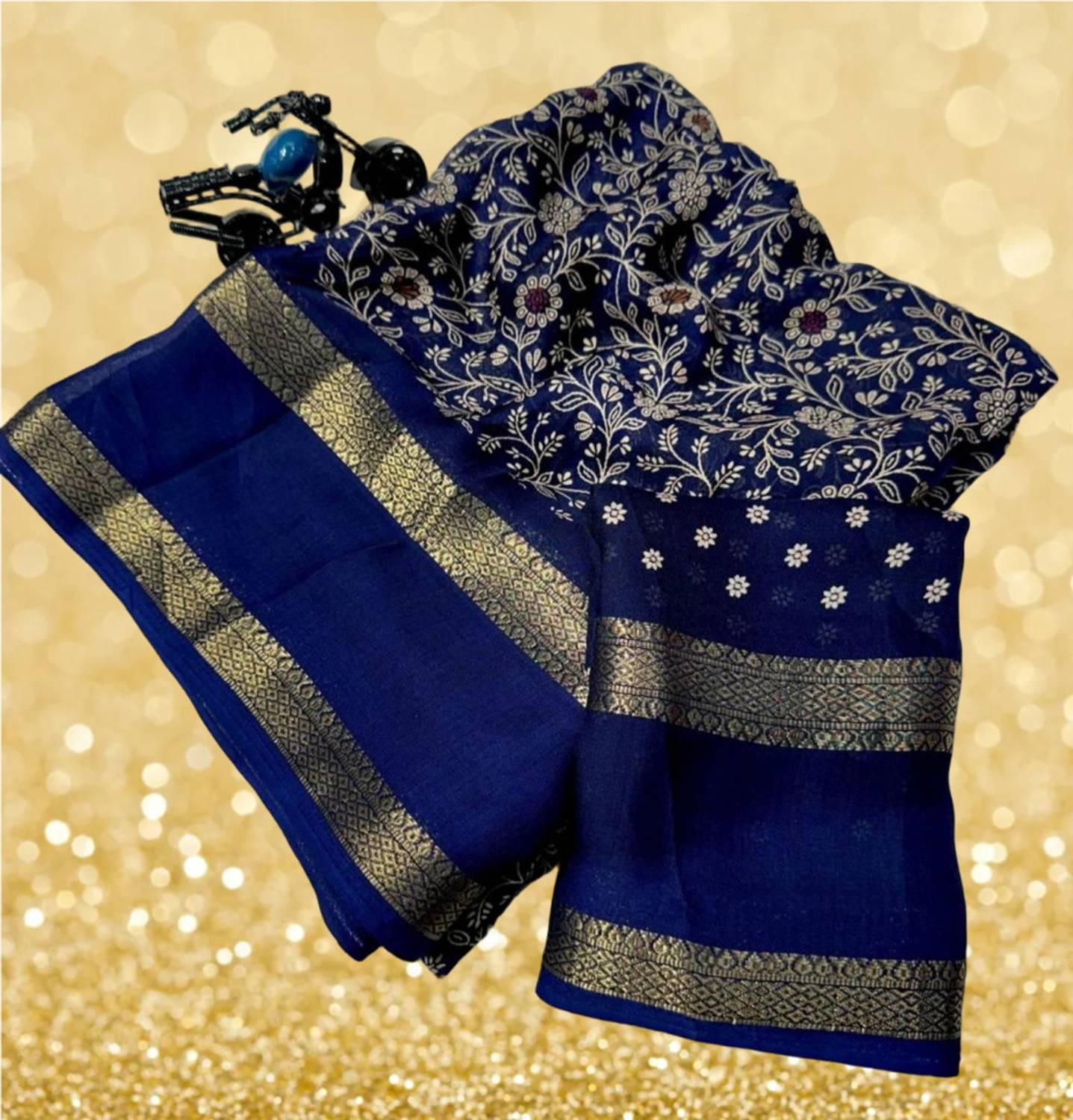 VARUN SILK Printed Bollywood Satin Saree
