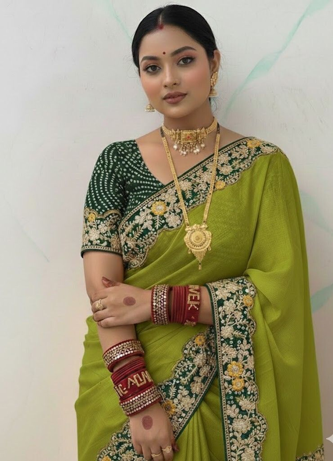 Image of HouseOfCommon Solid /Plain Bollywood Silk Blend Saree