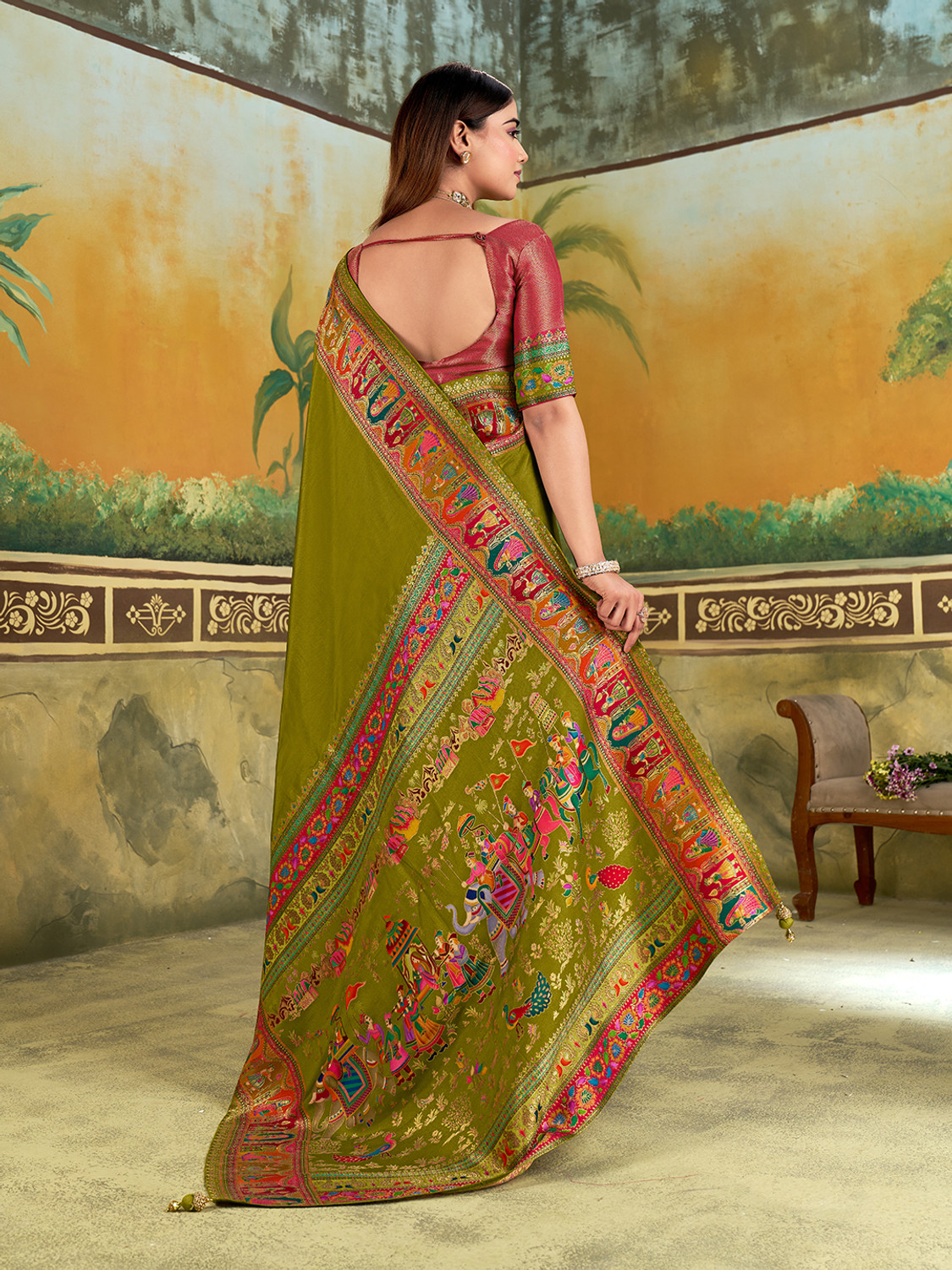 Image of Divastri Woven Paithani Silk Blend Saree