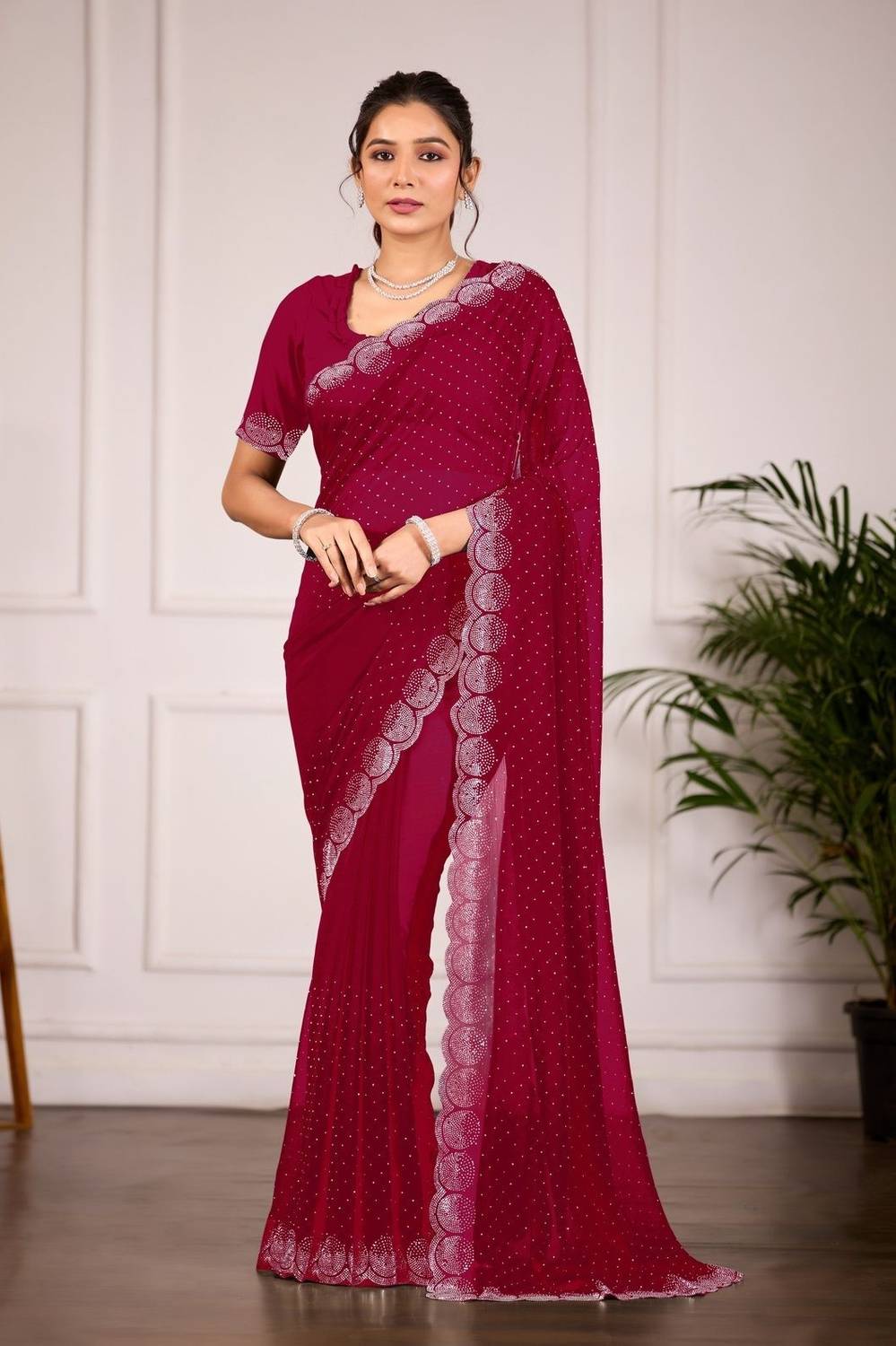 Looootnest Embellished, Self Design Bollywood Georgette Saree (Pi
